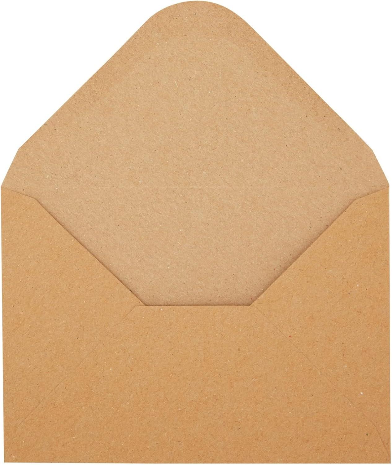 Juvale Kraft Paper Invitation Envelopes 4x6 for Special Occasions like Weddings A6 V-Flap Brown Envelopes (50 Pack)