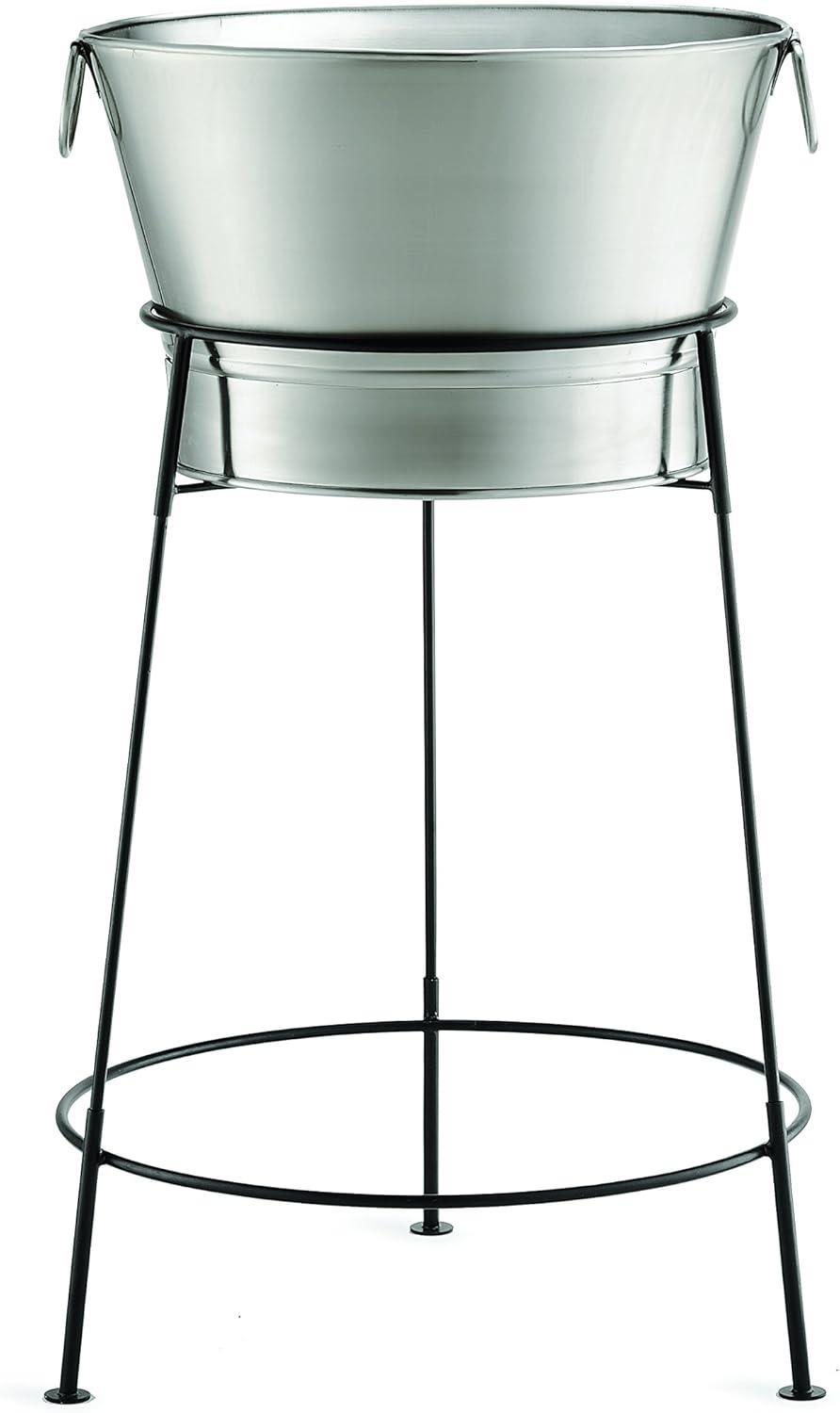 7 Gallon Brushed Stainless Steel Beverage Tub with Stand