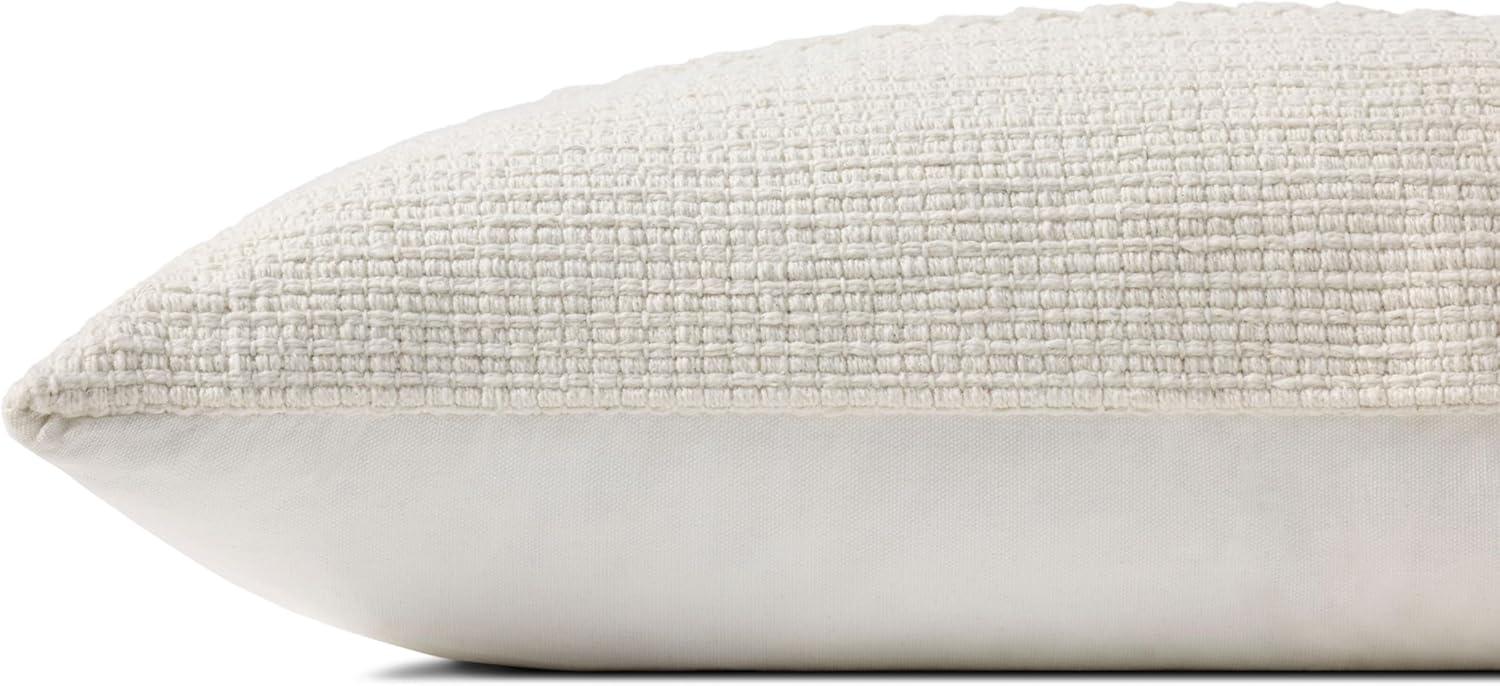 White Cotton 12'' x 27'' Lumbar Pillow Cover