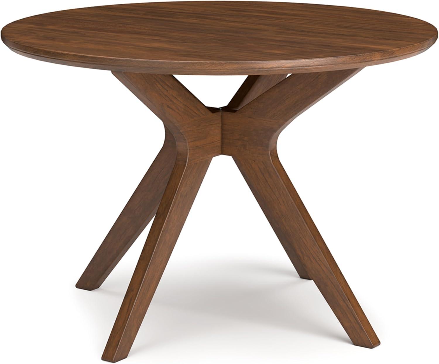 Brown Round Extendable Wood Dining Table