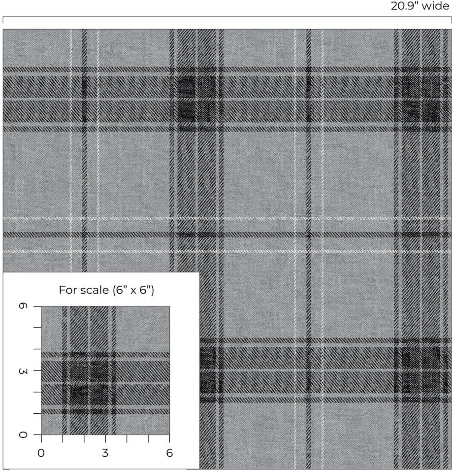 Greyscale Plaid Self-Adhesive Vinyl Wallpaper Roll