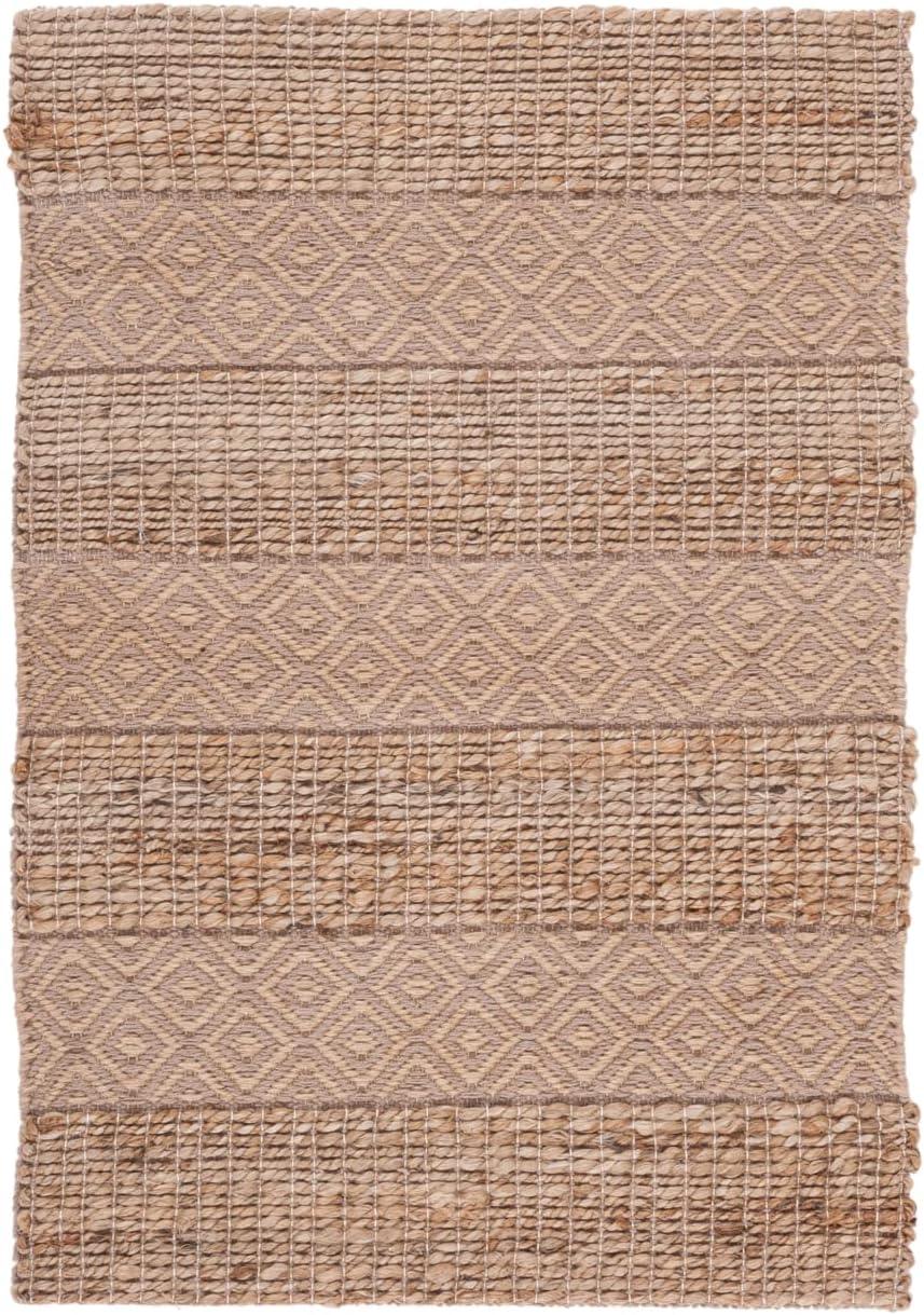 Natural Fiber NFB653 Flat Weave Indoor Accent Rug - Taupe/Natural - 3'x5' - Safavieh