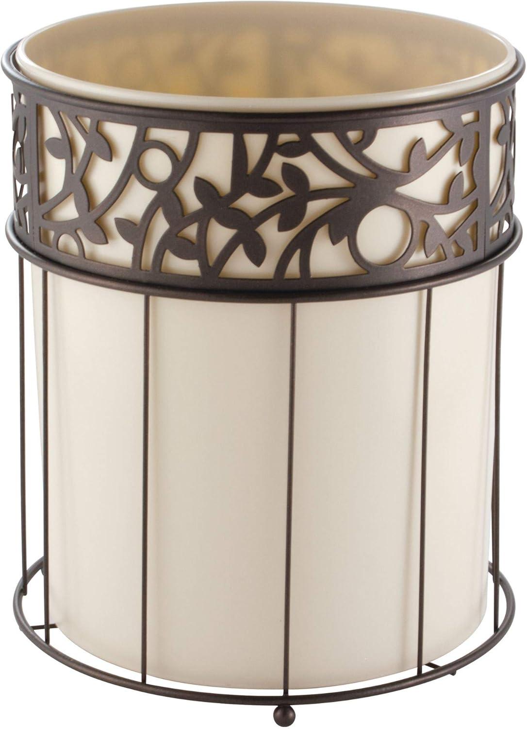 iDESIGN Vine Metal and Plastic Wastebasket Trash Can Garbage Can Bronze