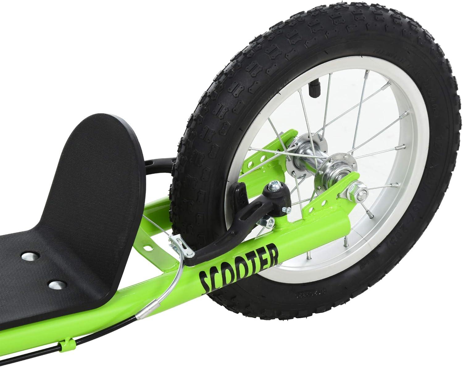 Green Adjustable Steel Frame Youth Kick Scooter