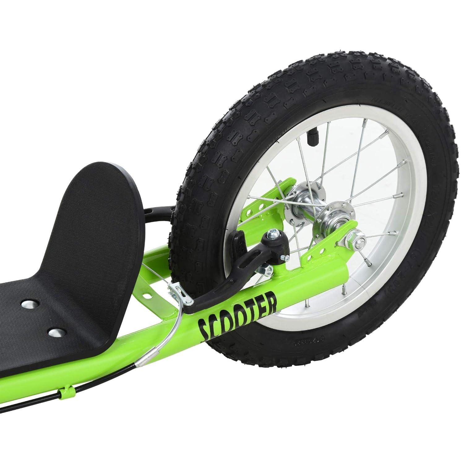 Green Adjustable Steel Frame Youth Kick Scooter