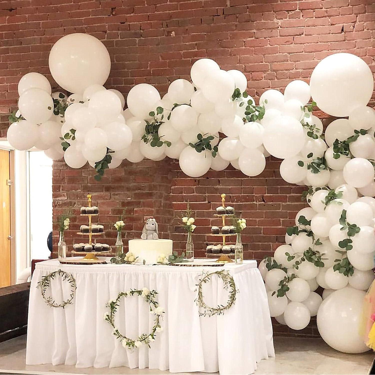 Treasures Gifted White Balloons - 12 Inch Latex Balloons - 100 Pack