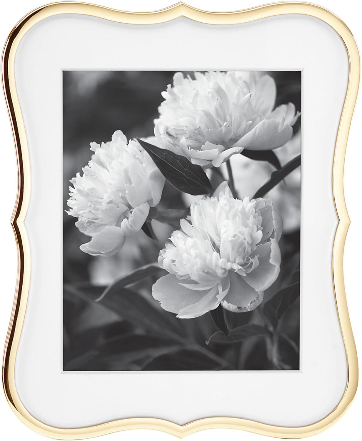 Elegant Gold-Plated 8x10 Tabletop Picture Frame with White Matte