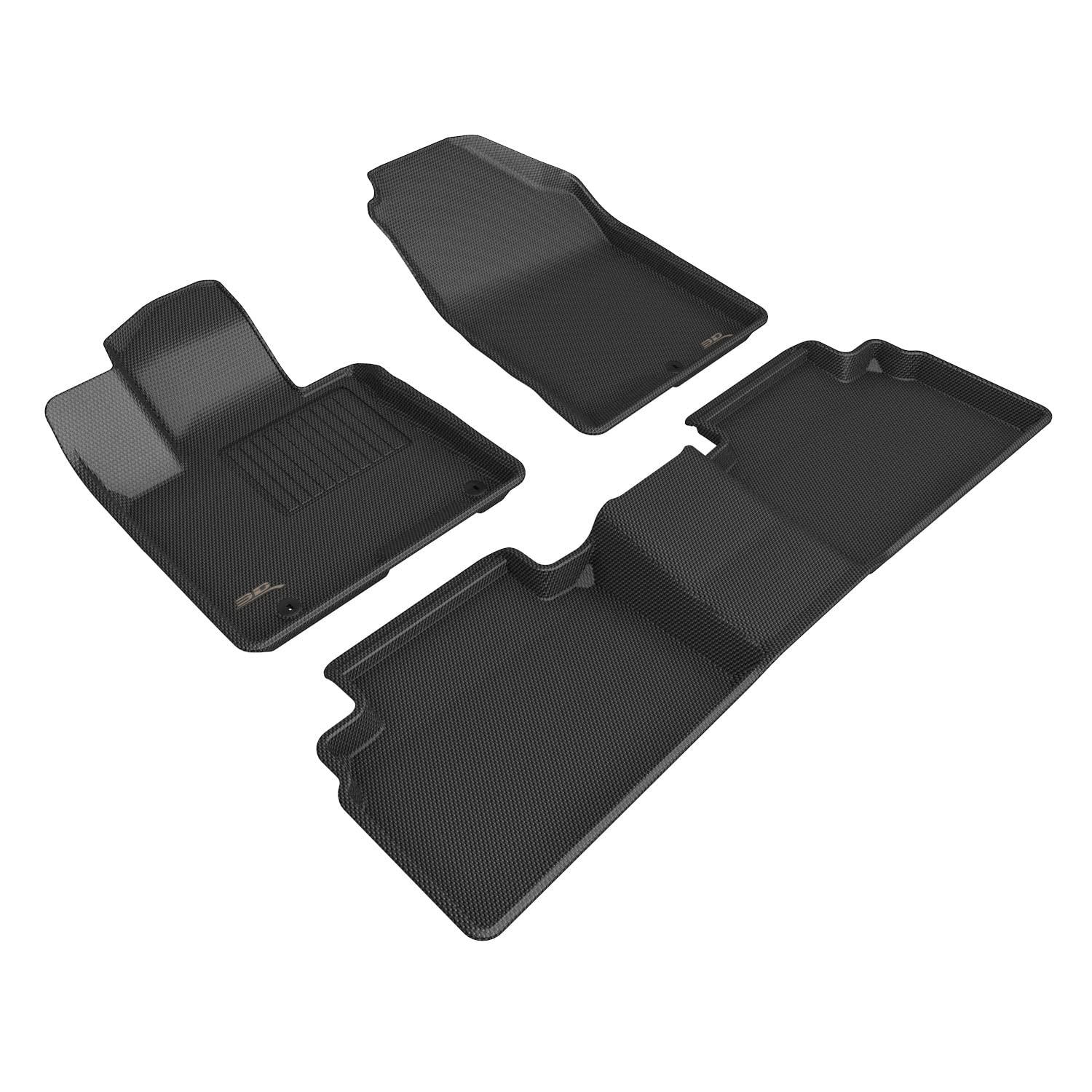 3D MAXpider KAGU Floor Mat (BLACK) compatible with HYUNDAI TUCSON 2022-2024 - Full Set
