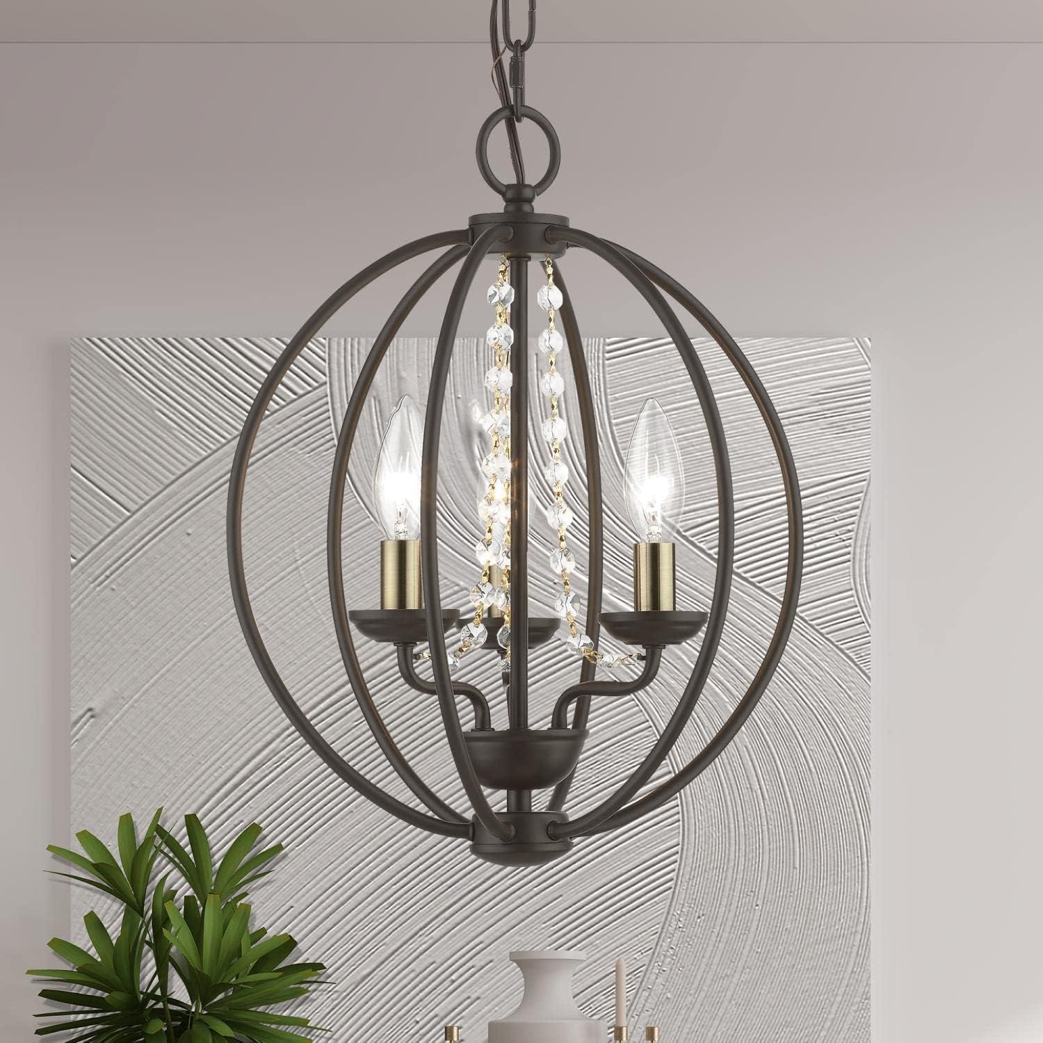 Livex Lighting Arabella 3 - Light Chandelier in  Bronze/Antique Brass