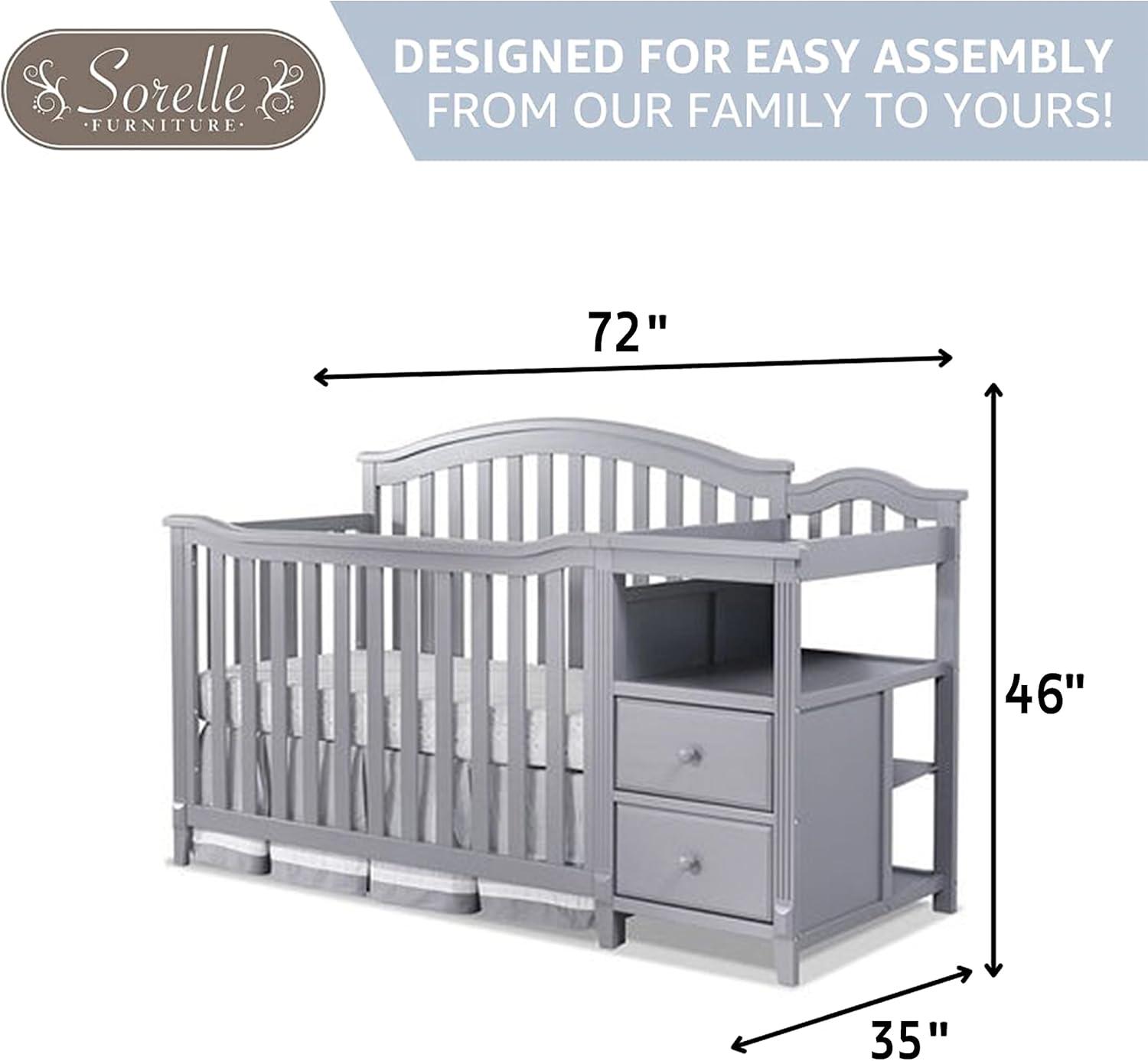 Sorelle Berkley Crib & Changer Standard Full-Sized Crib Gray