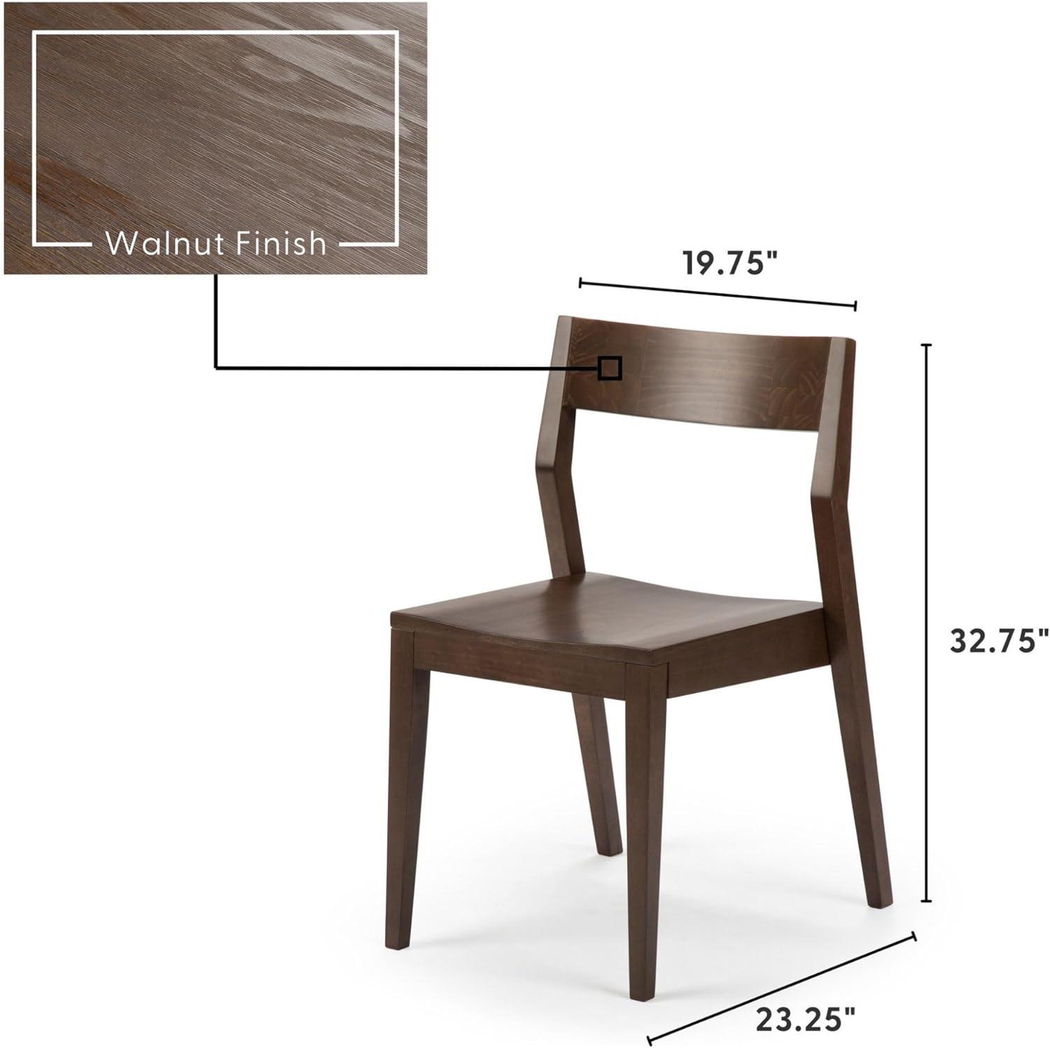 Plank+Beam Modern Dining Chair Set of 2, Solid Wood Chairs for Kitchen, Office, Living Room