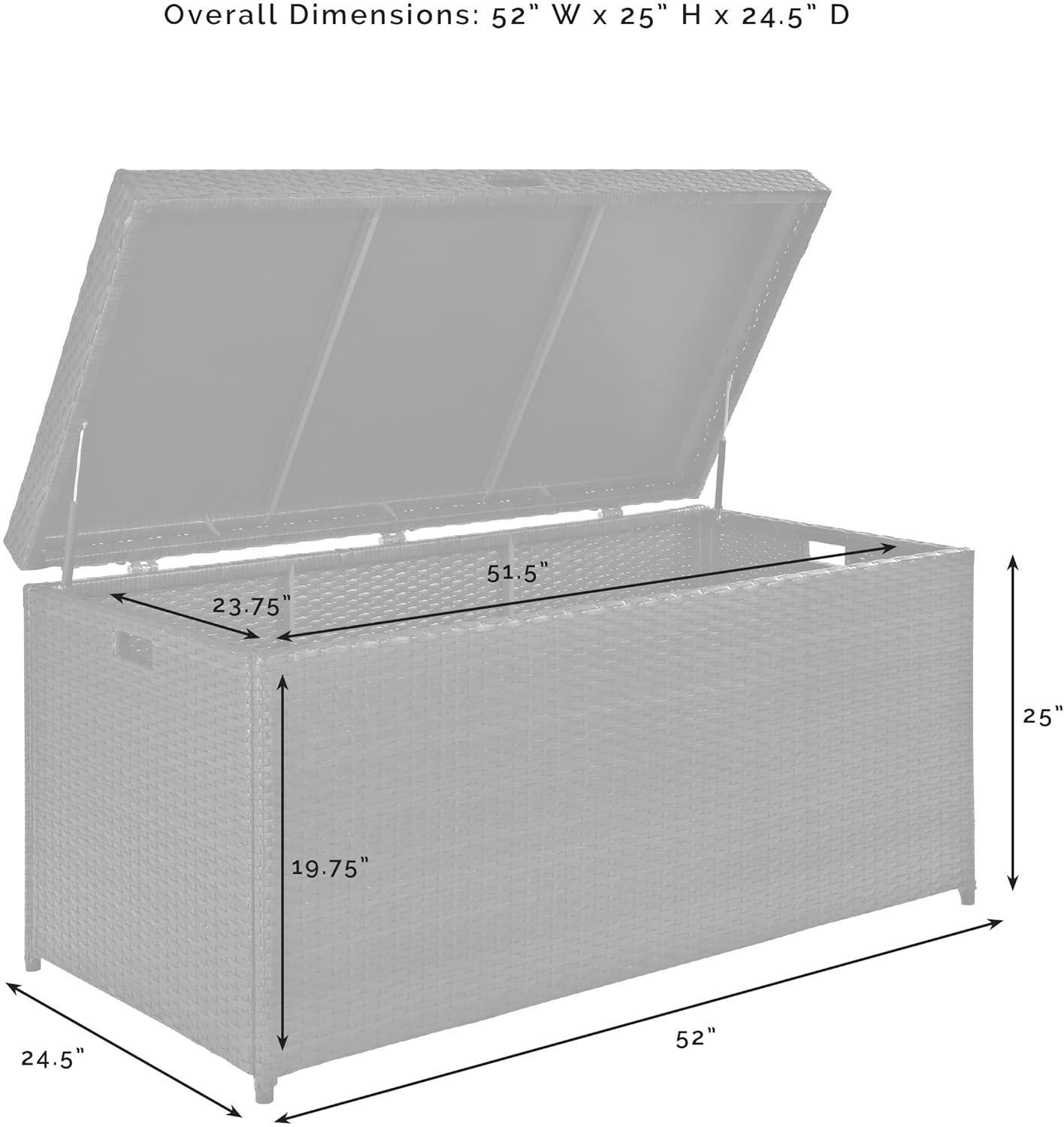 104.5gal Palm Harbor Steel Outdoor Deck Box Brown - Crosley: UV-Resistant Patio Storage with Hinged Top