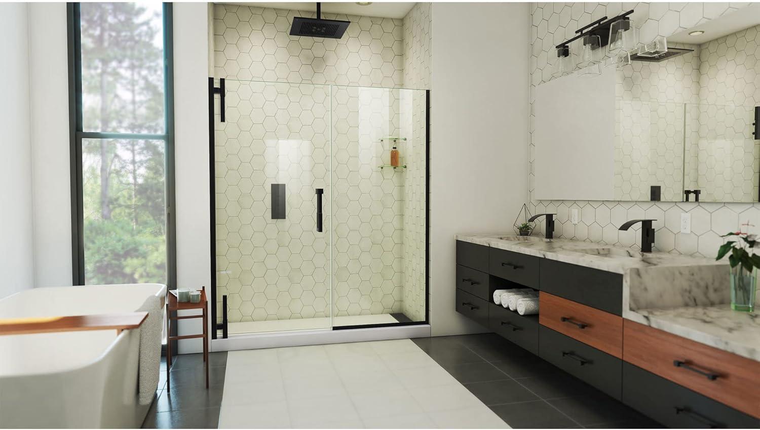 DreamLine Ascend 64-65 in. W x 72 in. H Frameless Pivot Shower Door