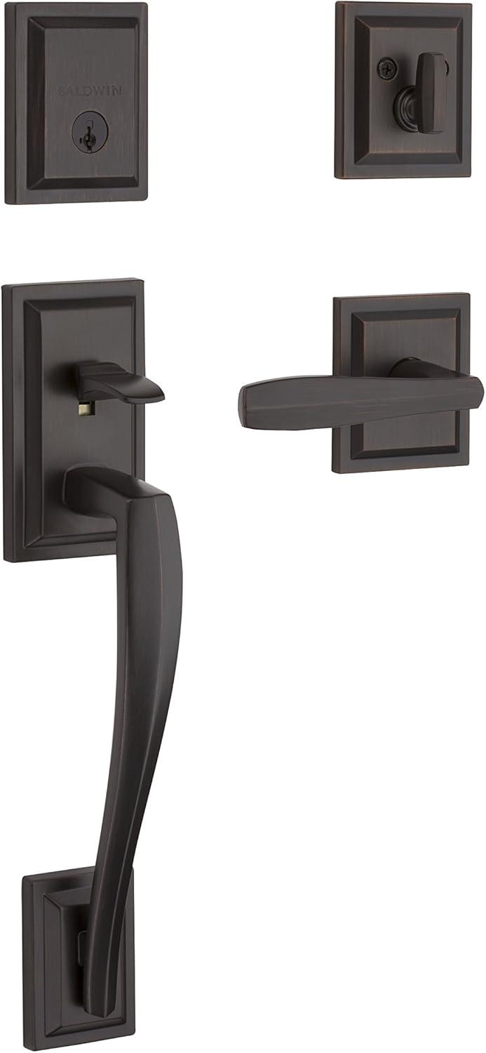 Prestige Torrey Pines Handleset with Single Cylinder Deadbolt and Torrey Door Lever and Torrey Rosette