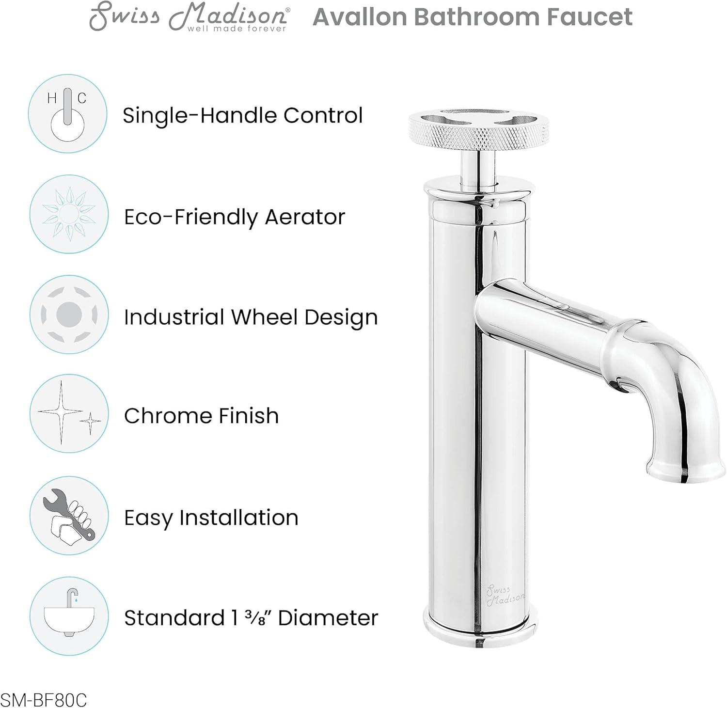 Avallon Single Hole, Single-Handle Wheel, Bathroom Faucet