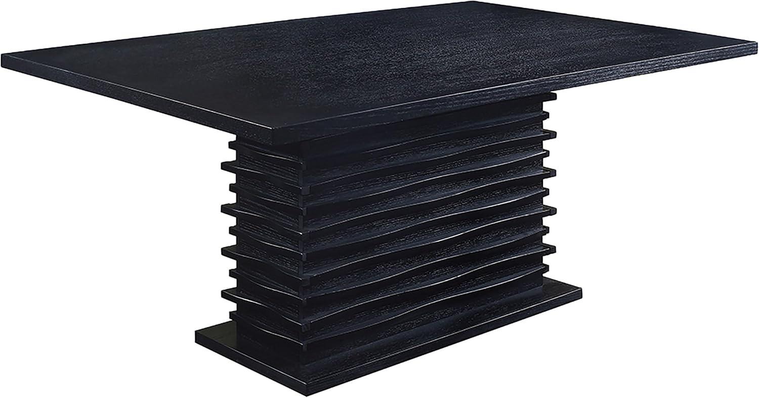 Damian Rectangle Pedestal Dining Table Black