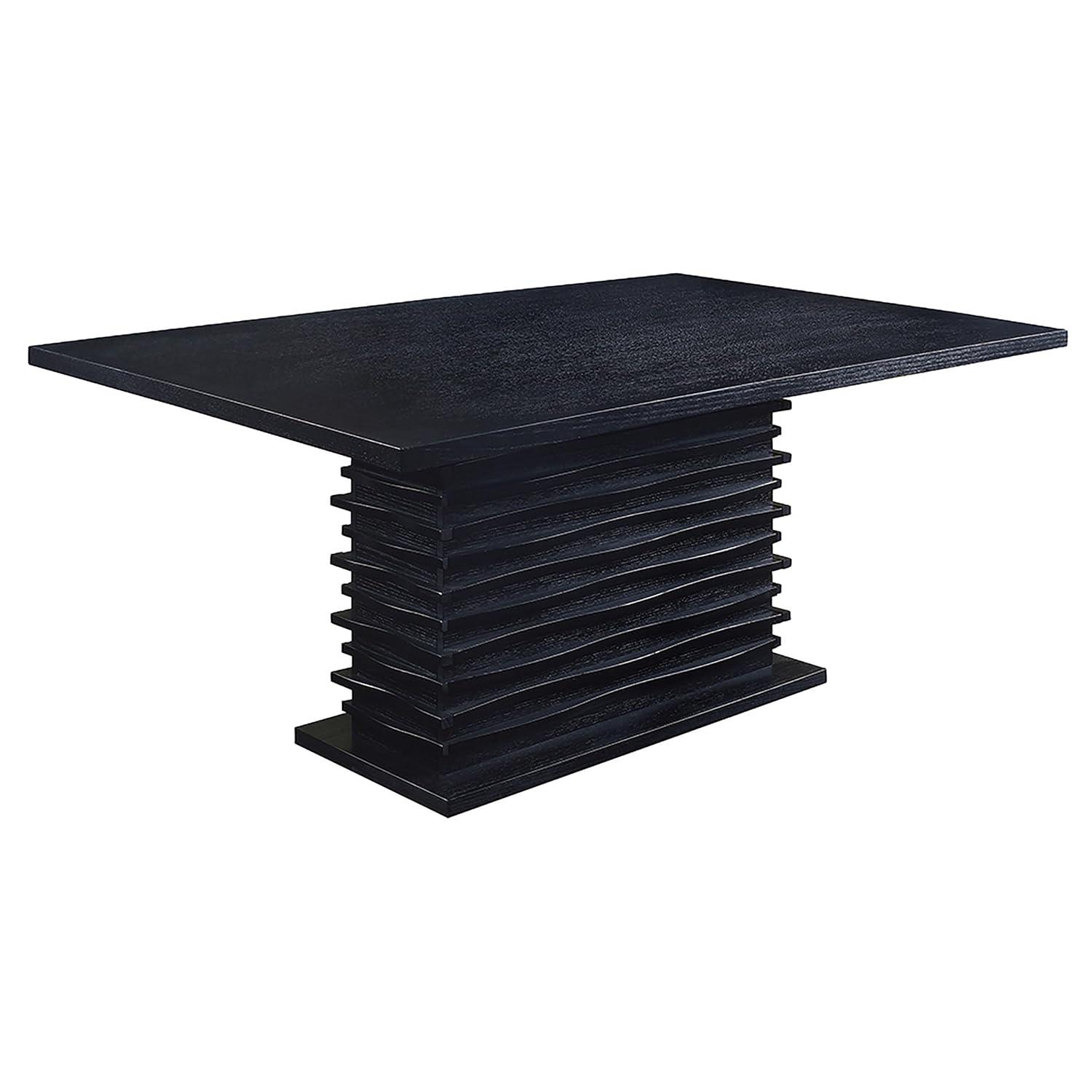 Damian Rectangle Pedestal Dining Table Black