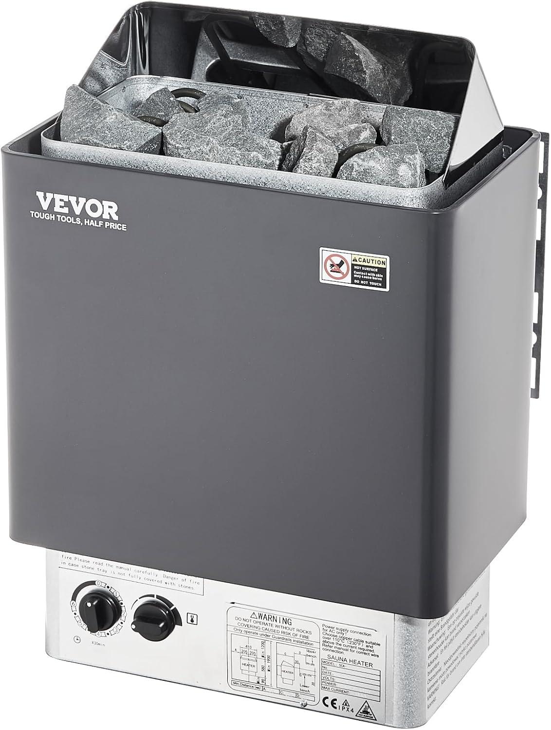 VEVOR 6KW Black Stainless Steel Electric Sauna Heater