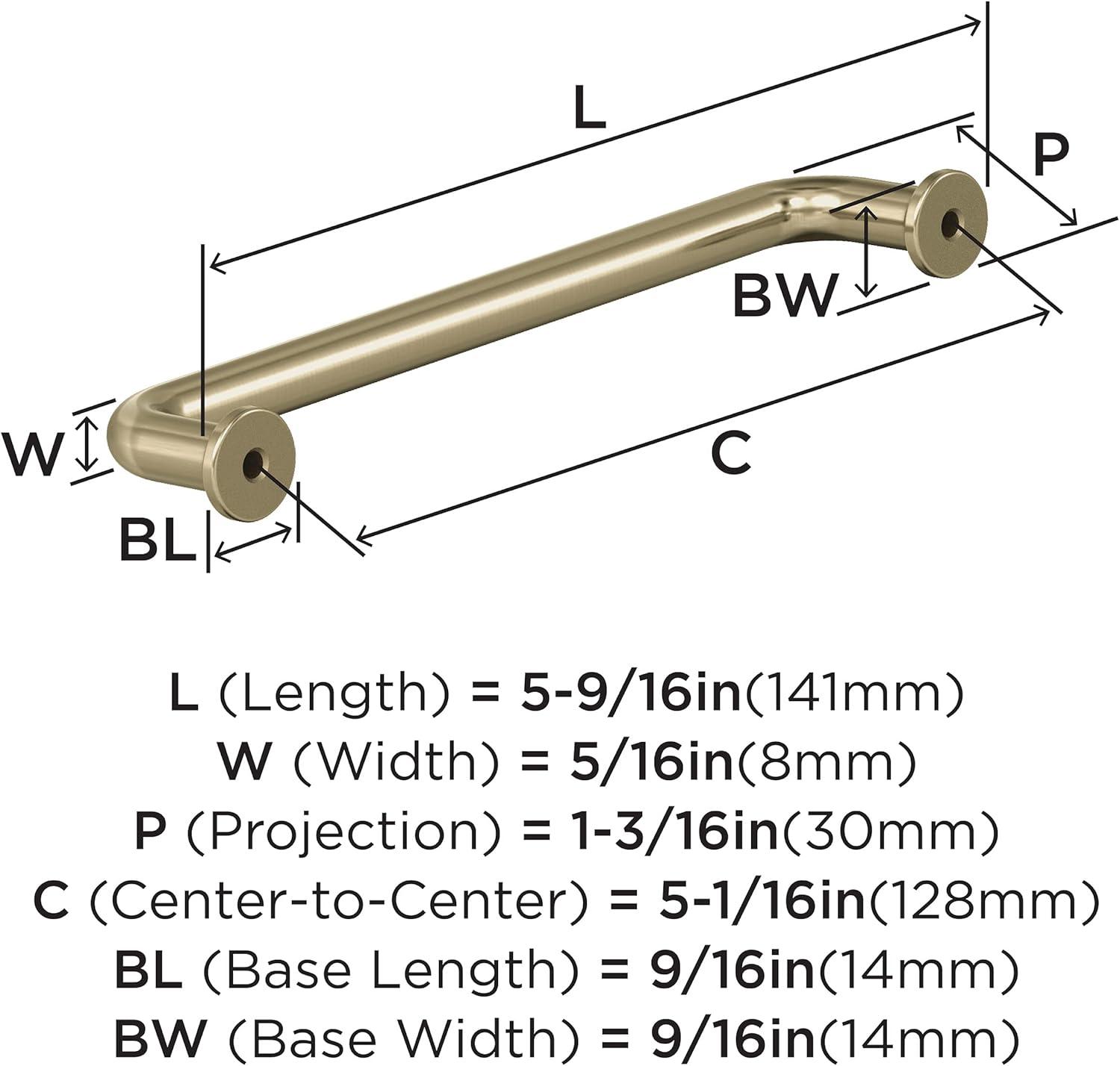 Golden Champagne Modern Bar Cabinet Pull with Mounting Hardware