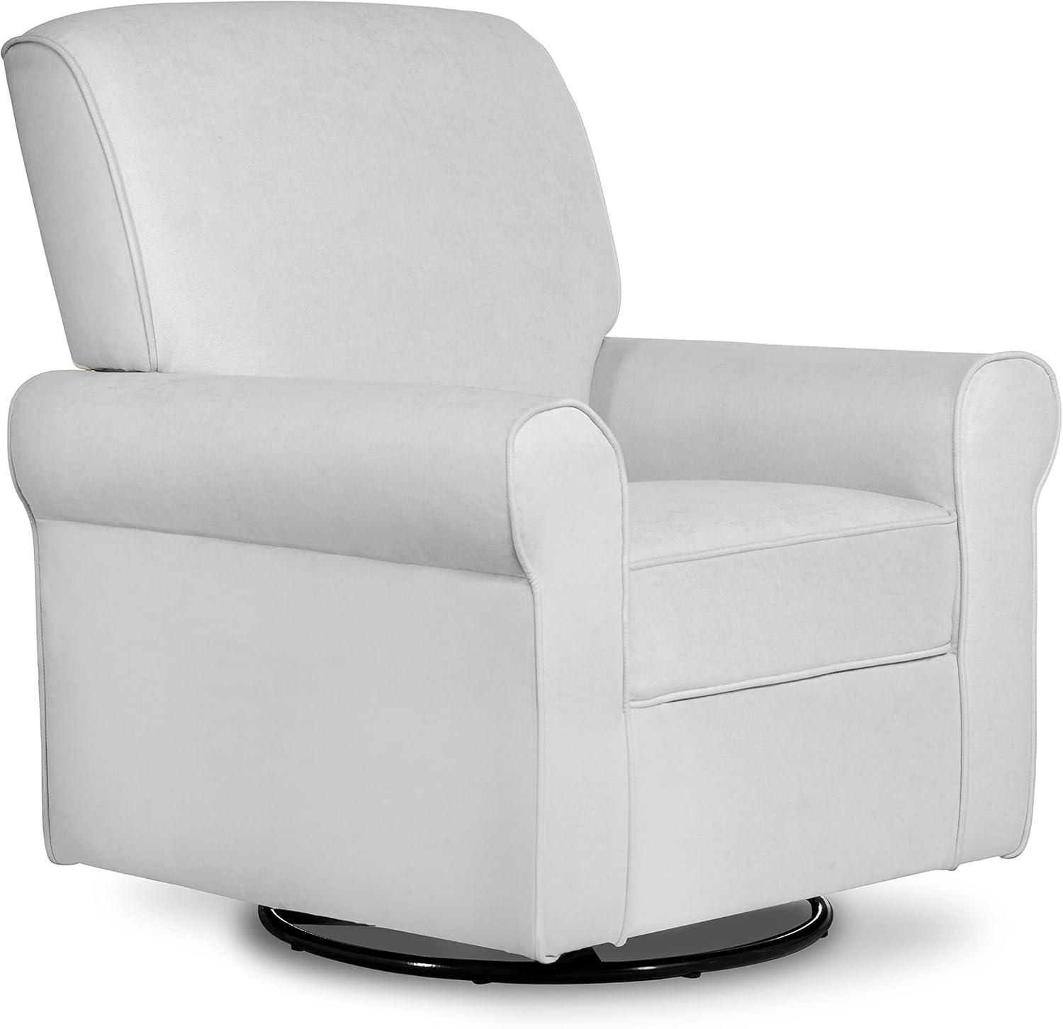 Evolur London Upholstered 360 Swivel Rocker, Misty Grey