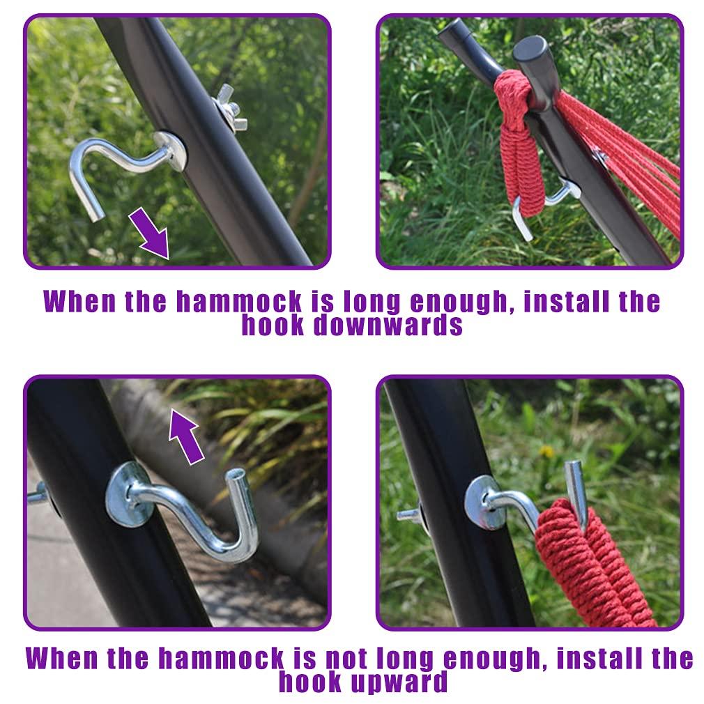 SUNDAN Two Person Hammock Adjustable Hammock Bed with Space Saving Steel Stand Portable Carrying Case Easy Set Up Indoor Hammock Standing Hammock for Outside Hammock Stand Portable