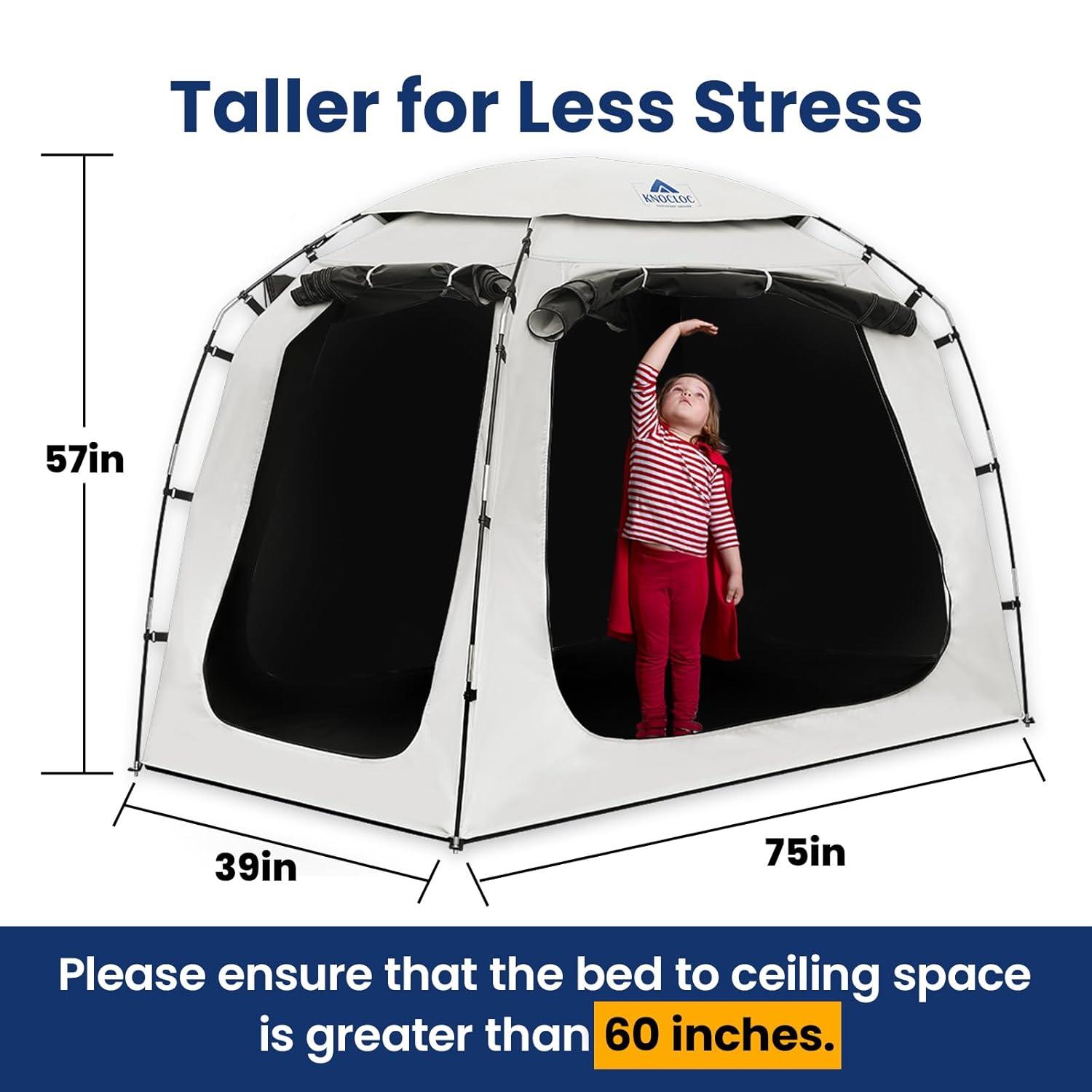 Blackout Twin Bed Tent with Aluminum Poles and Polyester Fabric