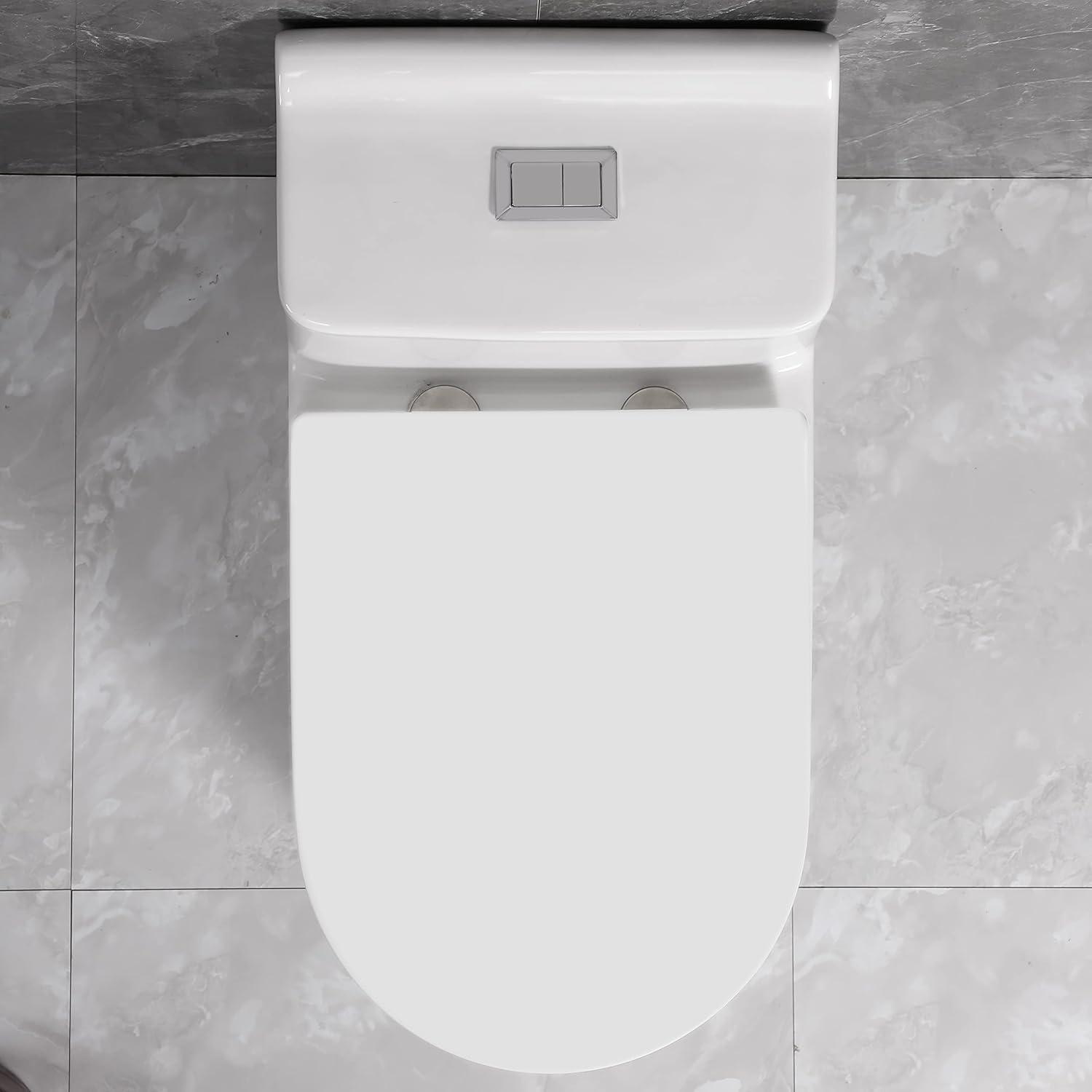 SouNor 1.6 Gallons GPF Elongated Chair Height Floor Mounted One-Piece Toilet (Seat Included)