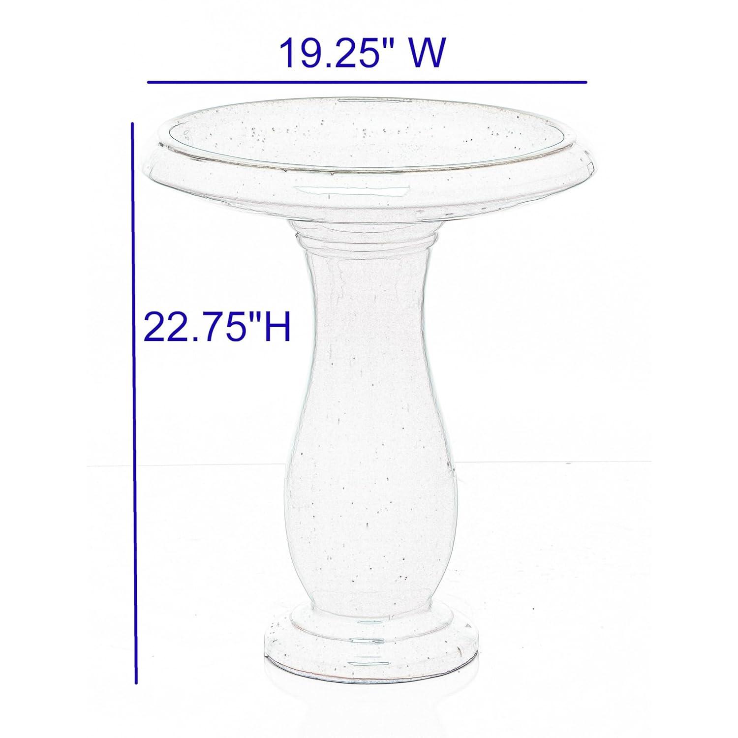 Alfresco Home Mayorca Handmade 2 Piece Ceramic Outdoor Bird Bath in White