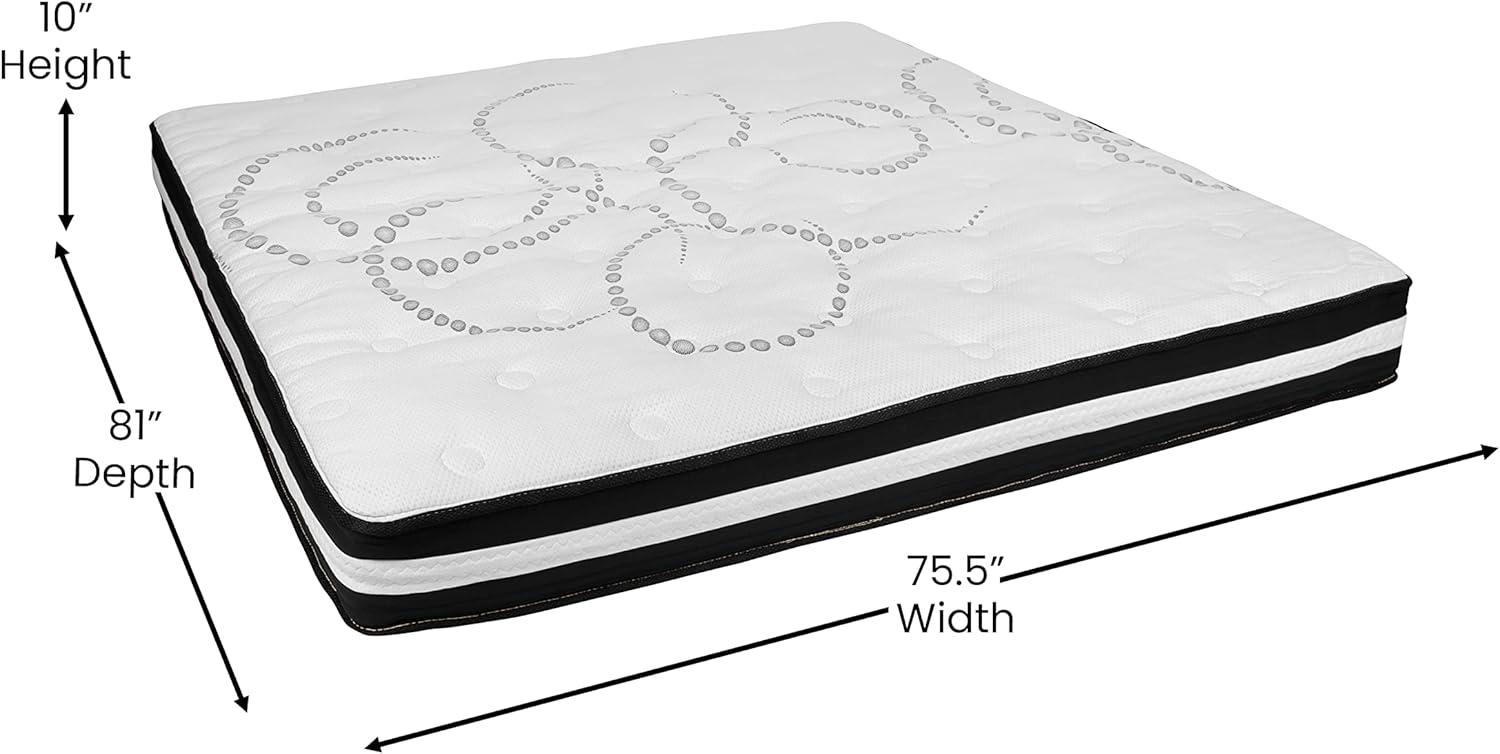 Merrick Lane 10 Inch Hybrid Full Size Mattress CertiPUR-US Certified Foam & Pocket Spring Mattress in a Box