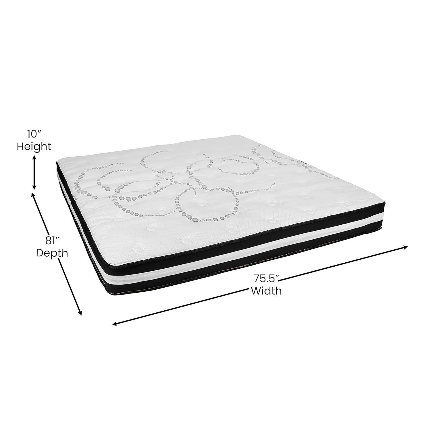 Merrick Lane 10 Inch Hybrid Full Size Mattress CertiPUR-US Certified Foam & Pocket Spring Mattress in a Box
