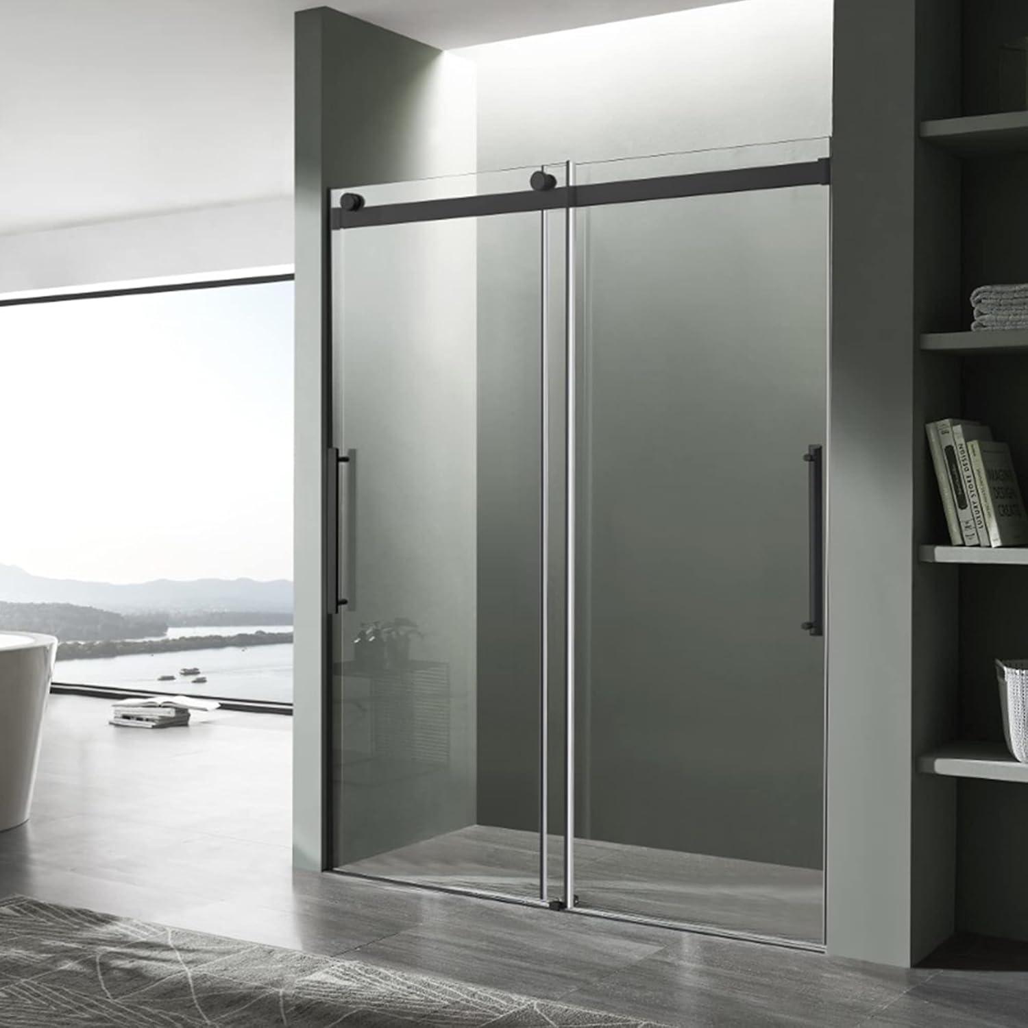 ANZZI SD-FRLS05901MB Stellar 48" W x 76" H Double Sliding Frameless Shower Door