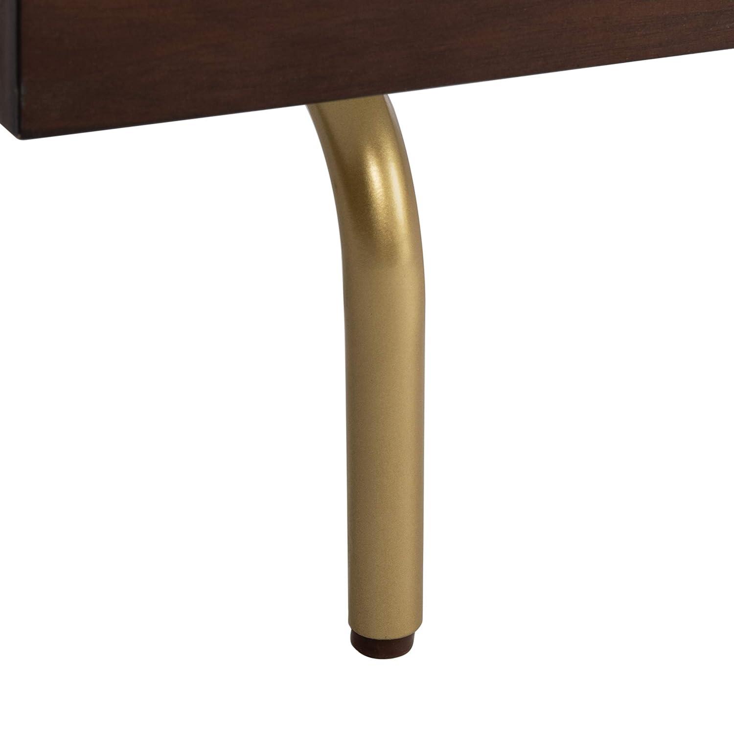 Genevieve Media Stand - Walnut/White - Safavieh.