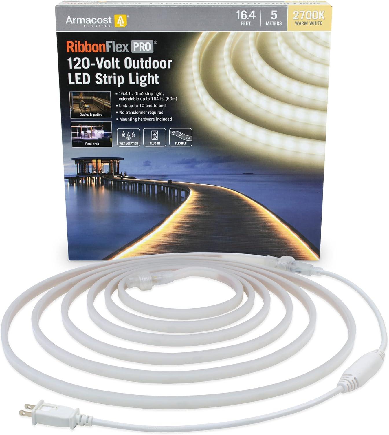 16.4 ft Warm White Outdoor LED Strip Light Kit