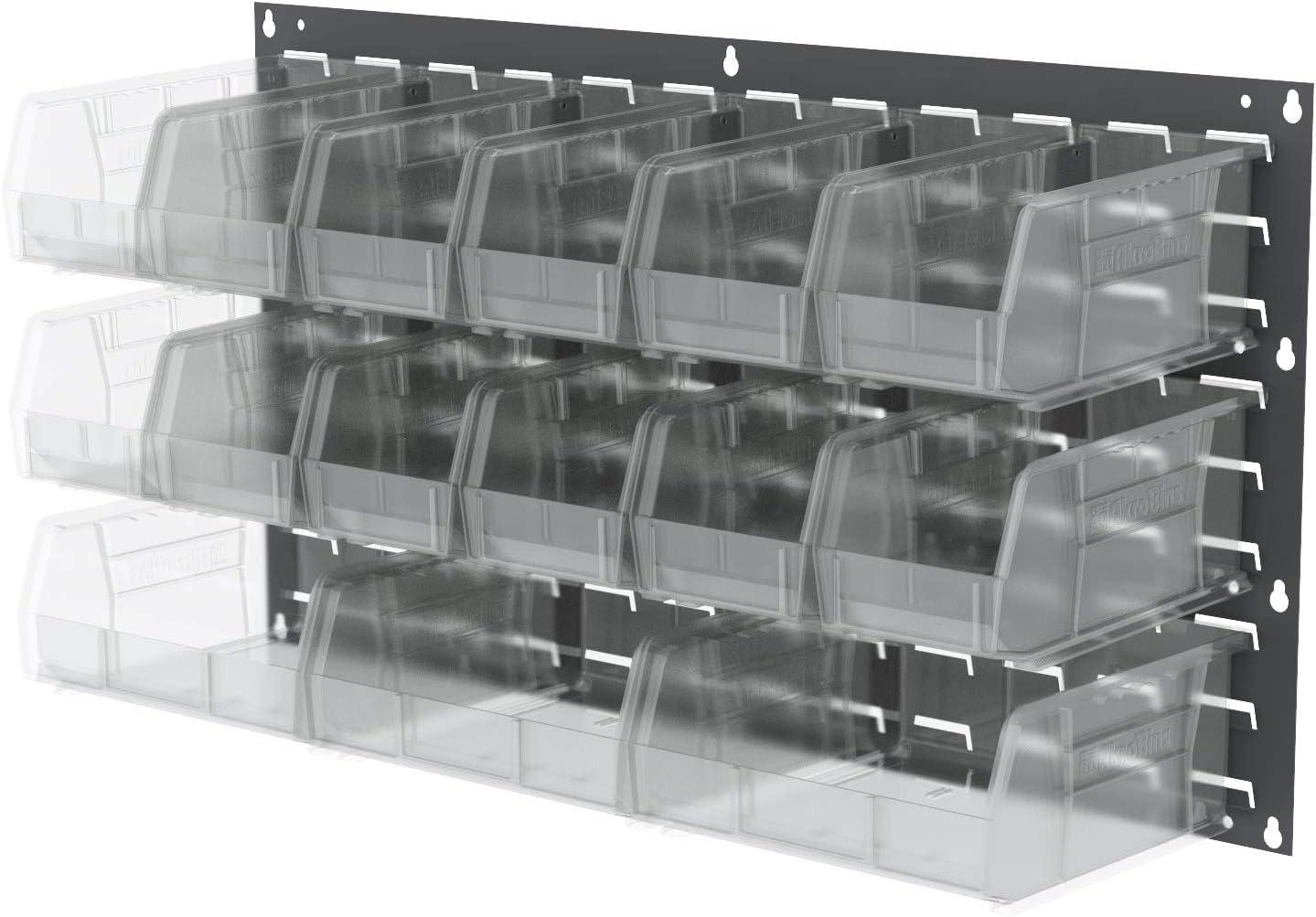 Akro-Mils Stackable Storage Bins, AkroBins 30230 Stacking Organizer, 11"x5"x5", Clear, 12-Pack