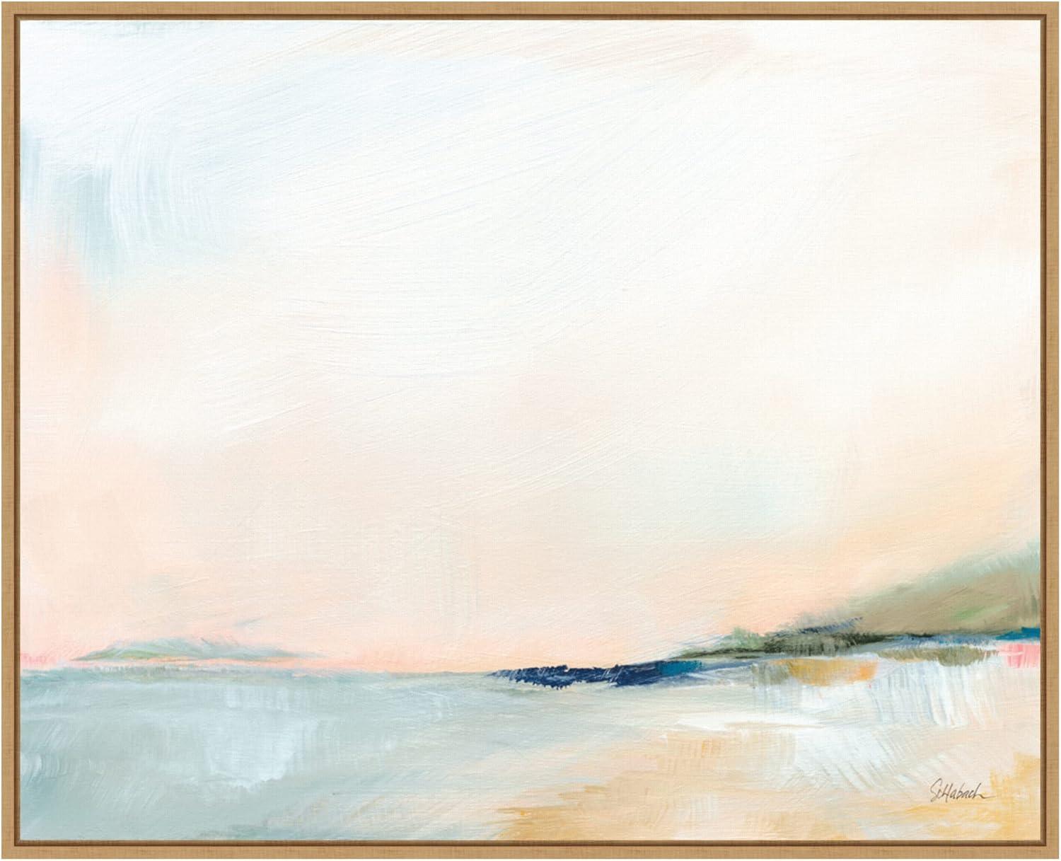 Amanti Art 28"x23" Open Sky Over Water by Sue Schlabach Framed Wall Art Print: Serene Seascape Canvas