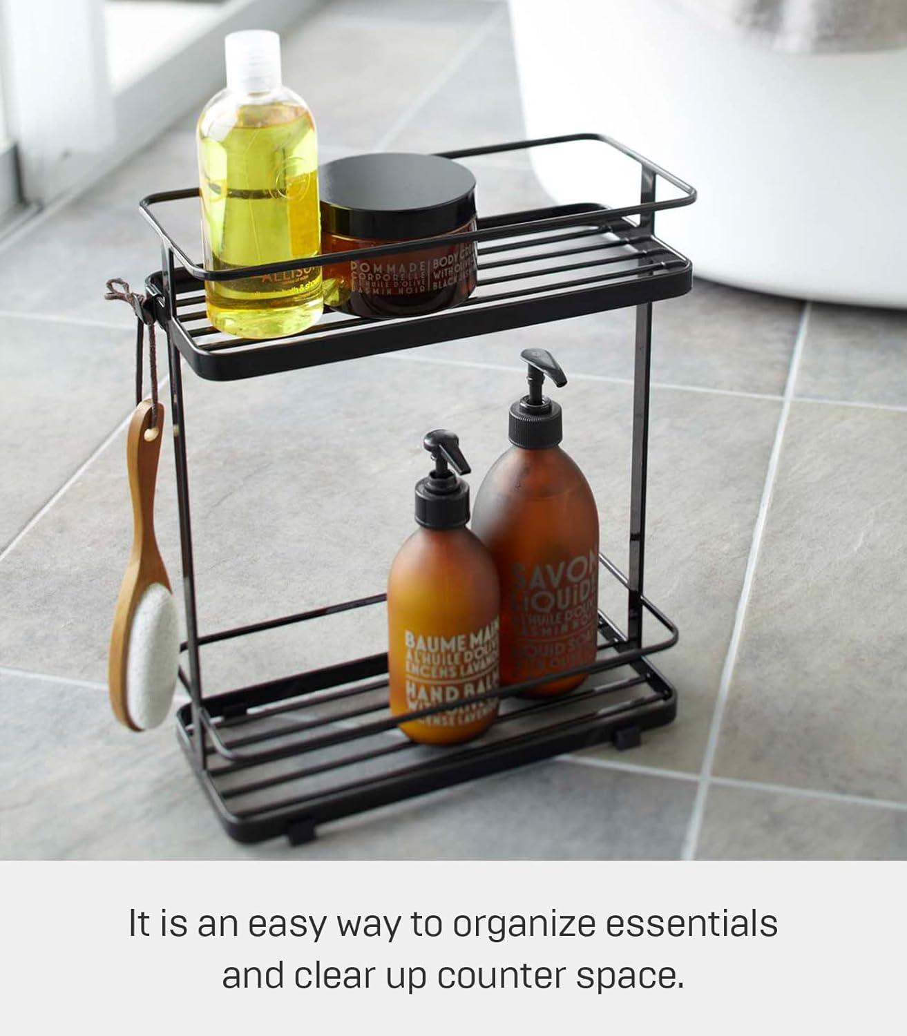 Yamazaki Home Tower Yamazaki Home Bath Rack, Bathroom Shower Storage Holder, Caddy Shelf Organizer, Short, Steel