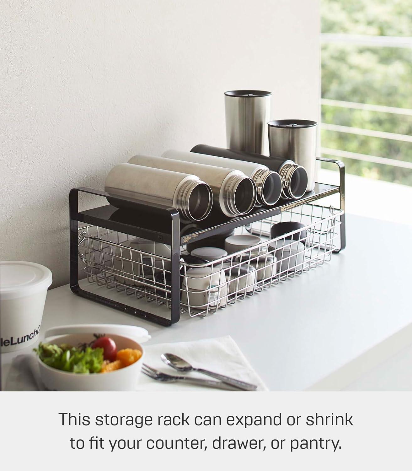 Yamazaki Home Yamazaki Home Steel Kitchen 2 Tiered Shelf Rack- Expandable Countertop Organizer For Kitchen, Steel