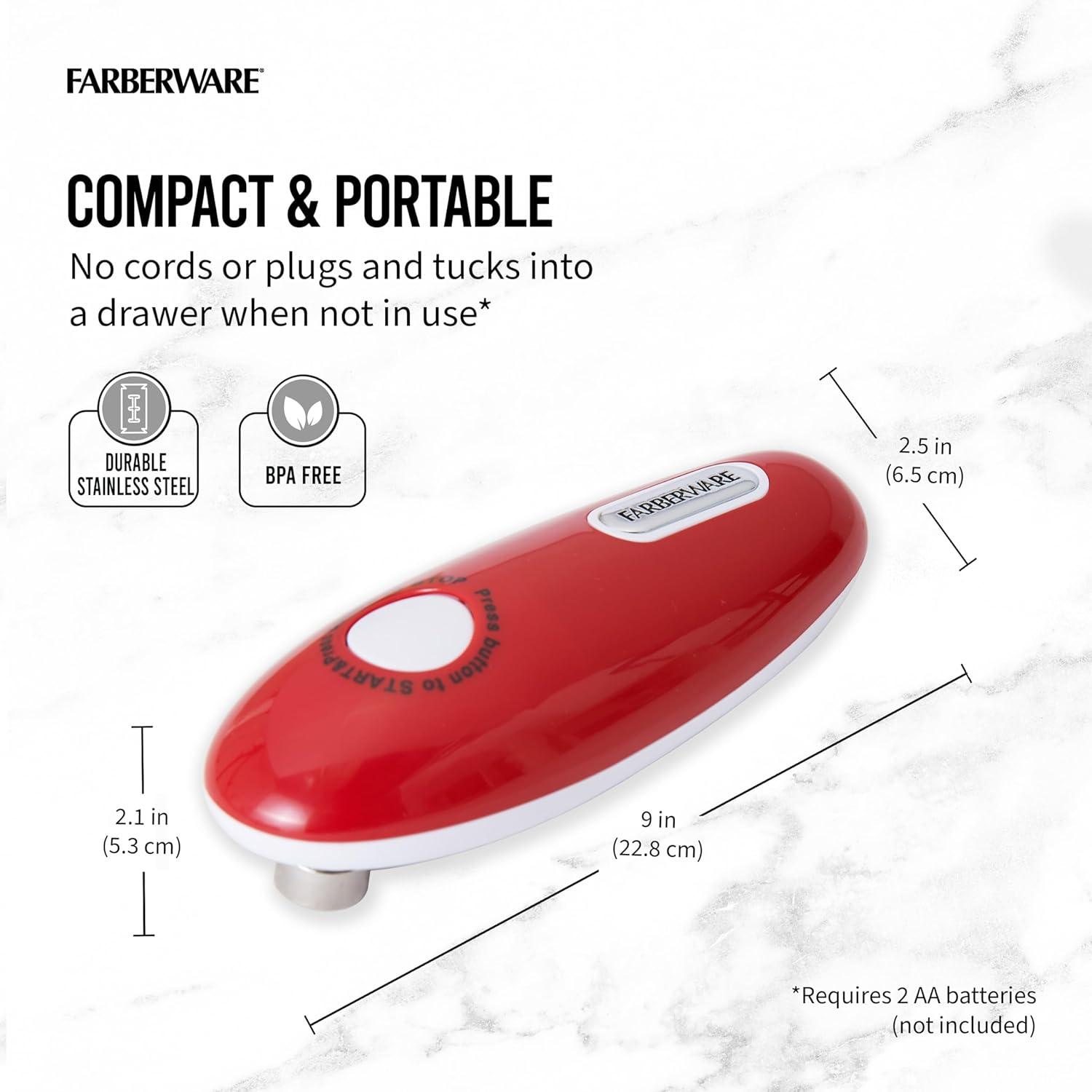 Red and White Hands-Free Automatic Can Opener