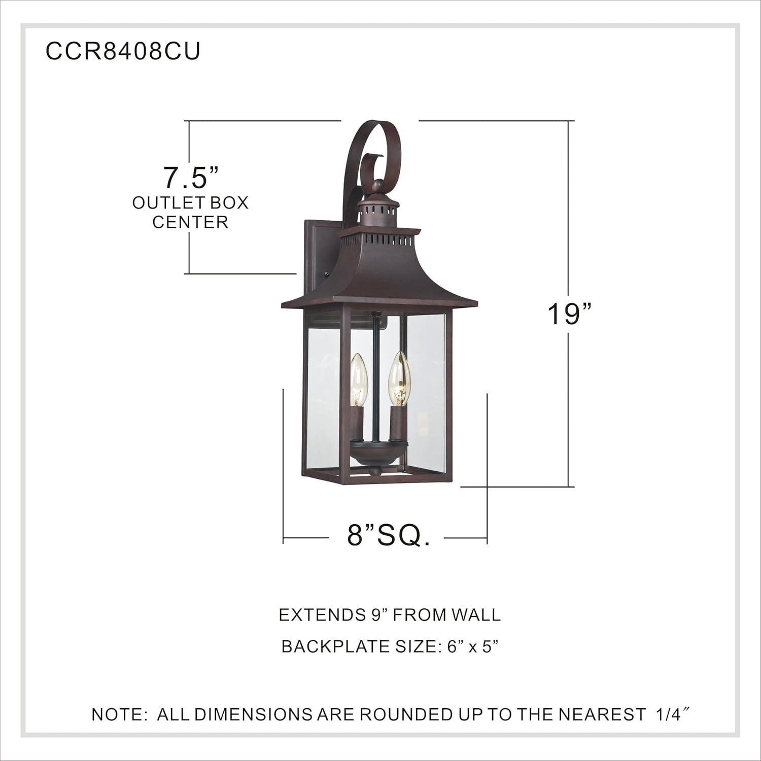 Chancellor Copper Bronze 19" Outdoor Wall Lantern with Clear Glass