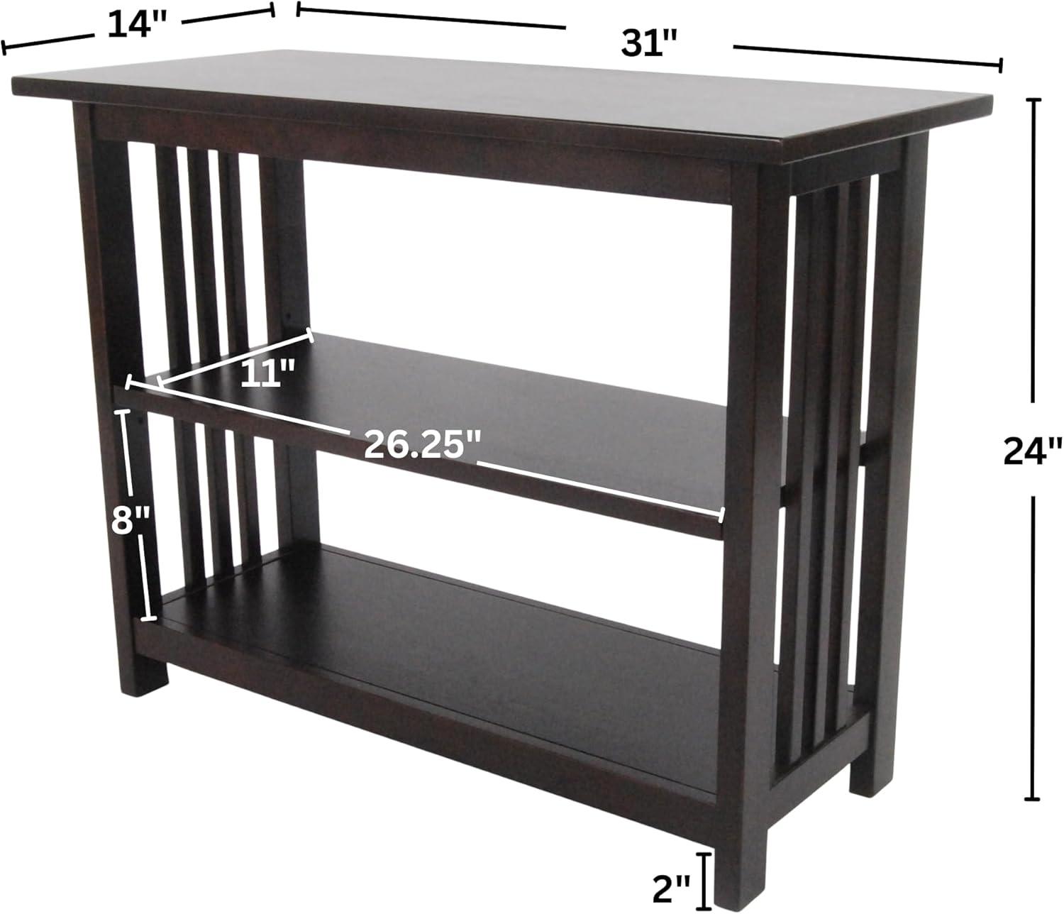 Alaterre Artisan Under Window Bookshelf, Espresso