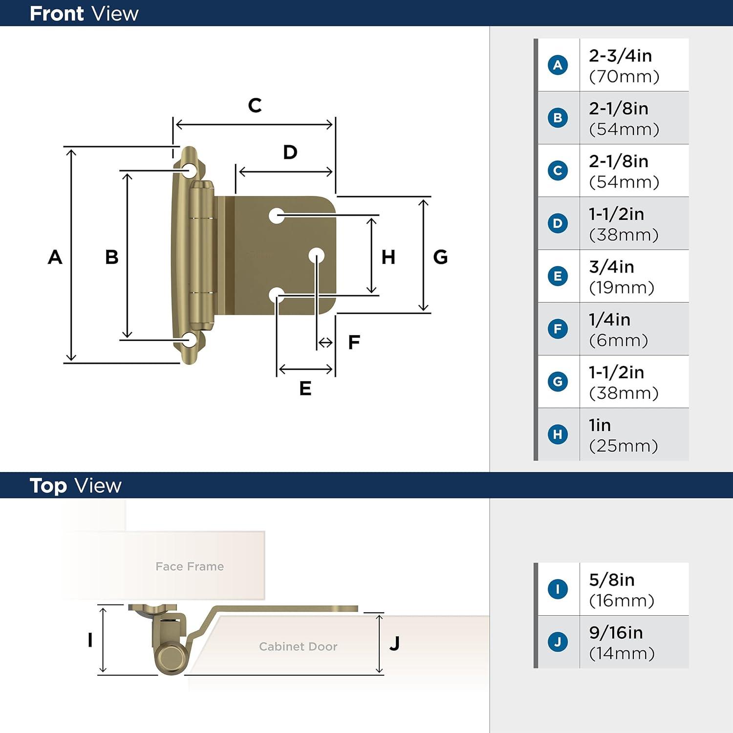 30° Reverse Bevel Overlay Hinge