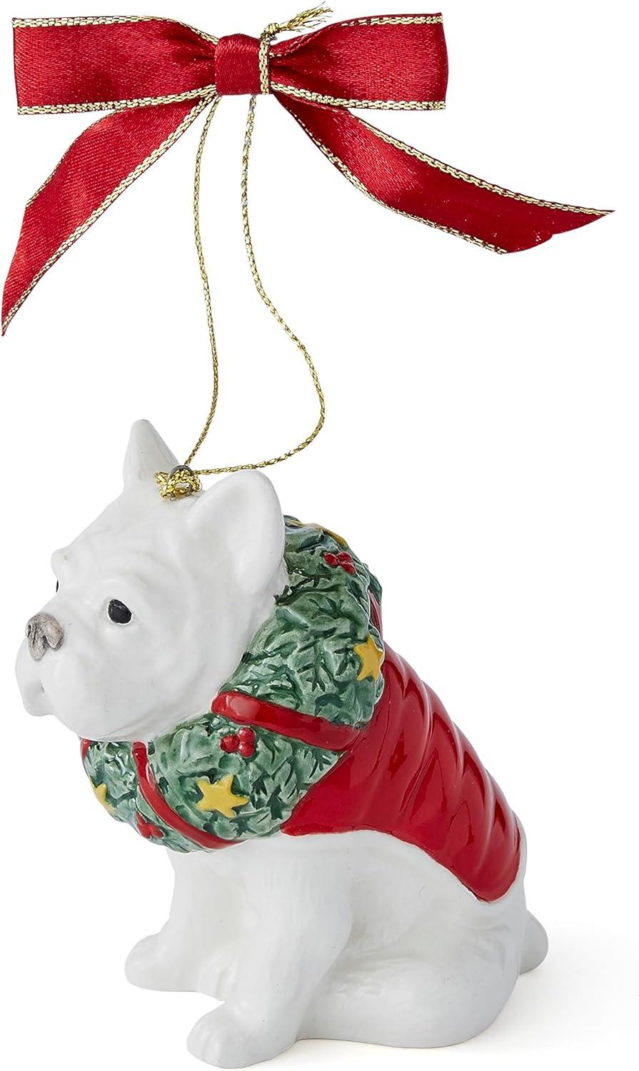 Spode Christmas Tree French Bulldog Ornament, Festive Tree Decoration, Beautiful Seasonal Accent & Classic Home Holiday Décor