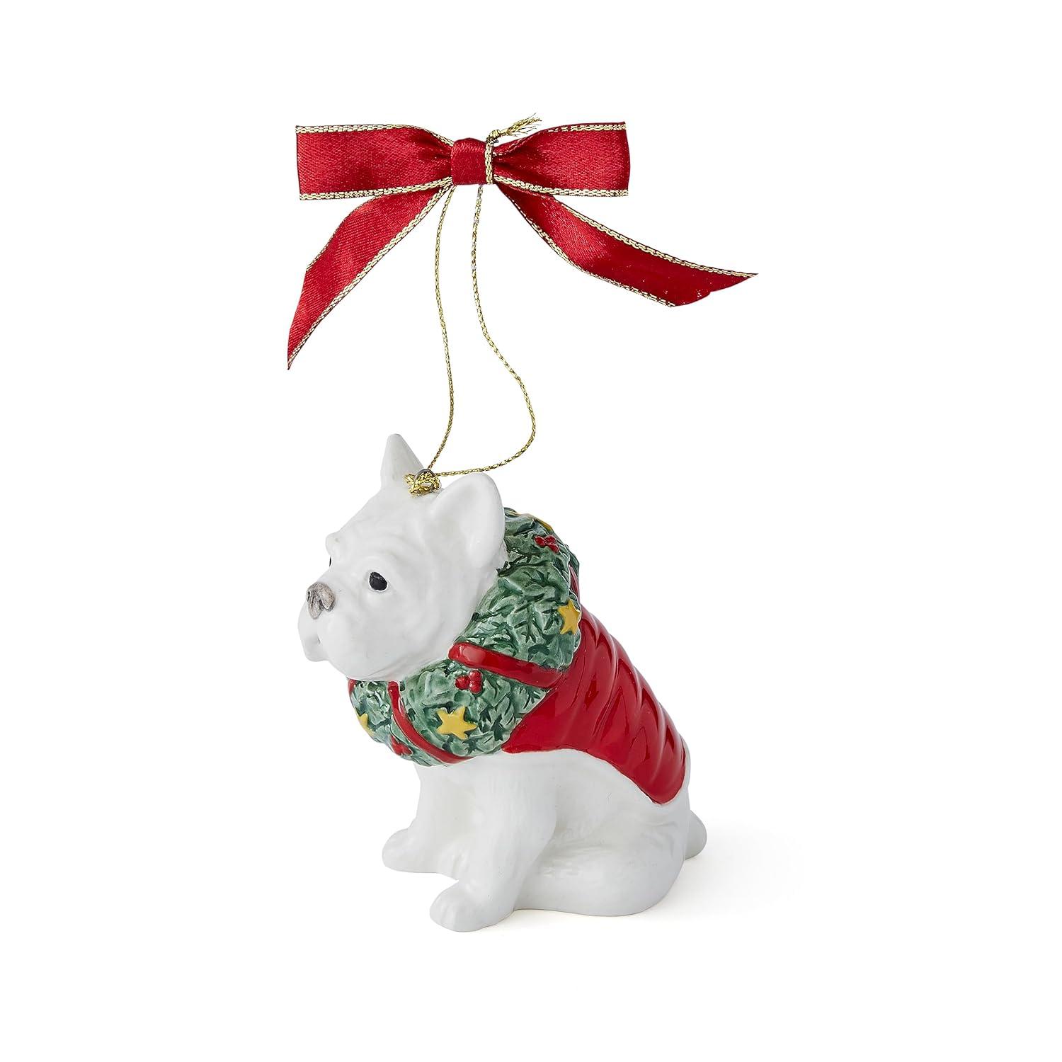 Spode Christmas Tree French Bulldog Ornament, Festive Tree Decoration, Beautiful Seasonal Accent & Classic Home Holiday Décor