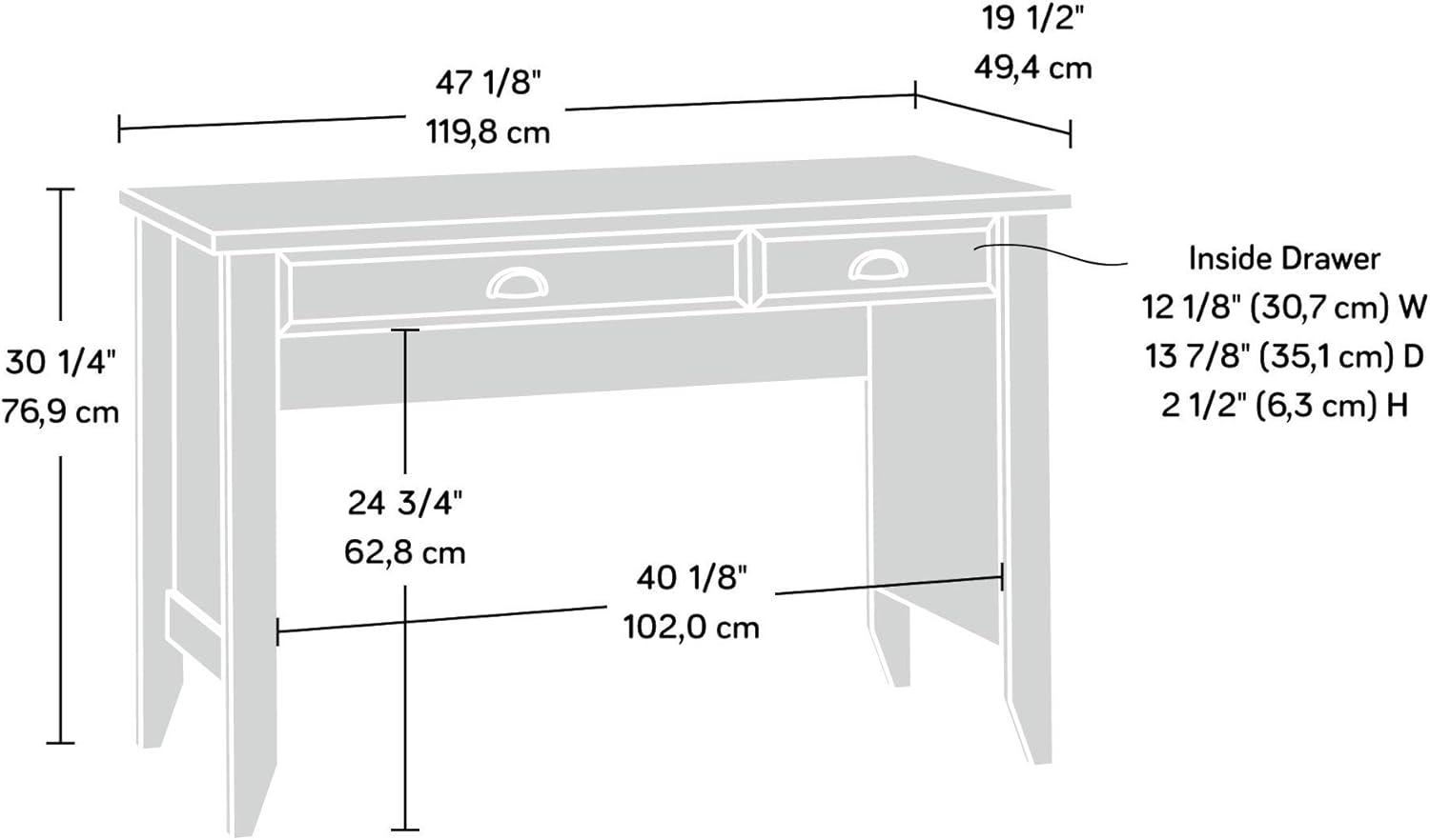 Shoal Creek Computer Desk Brown - Sauder: Home Office Furniture with Storage Drawer, Oiled Oak