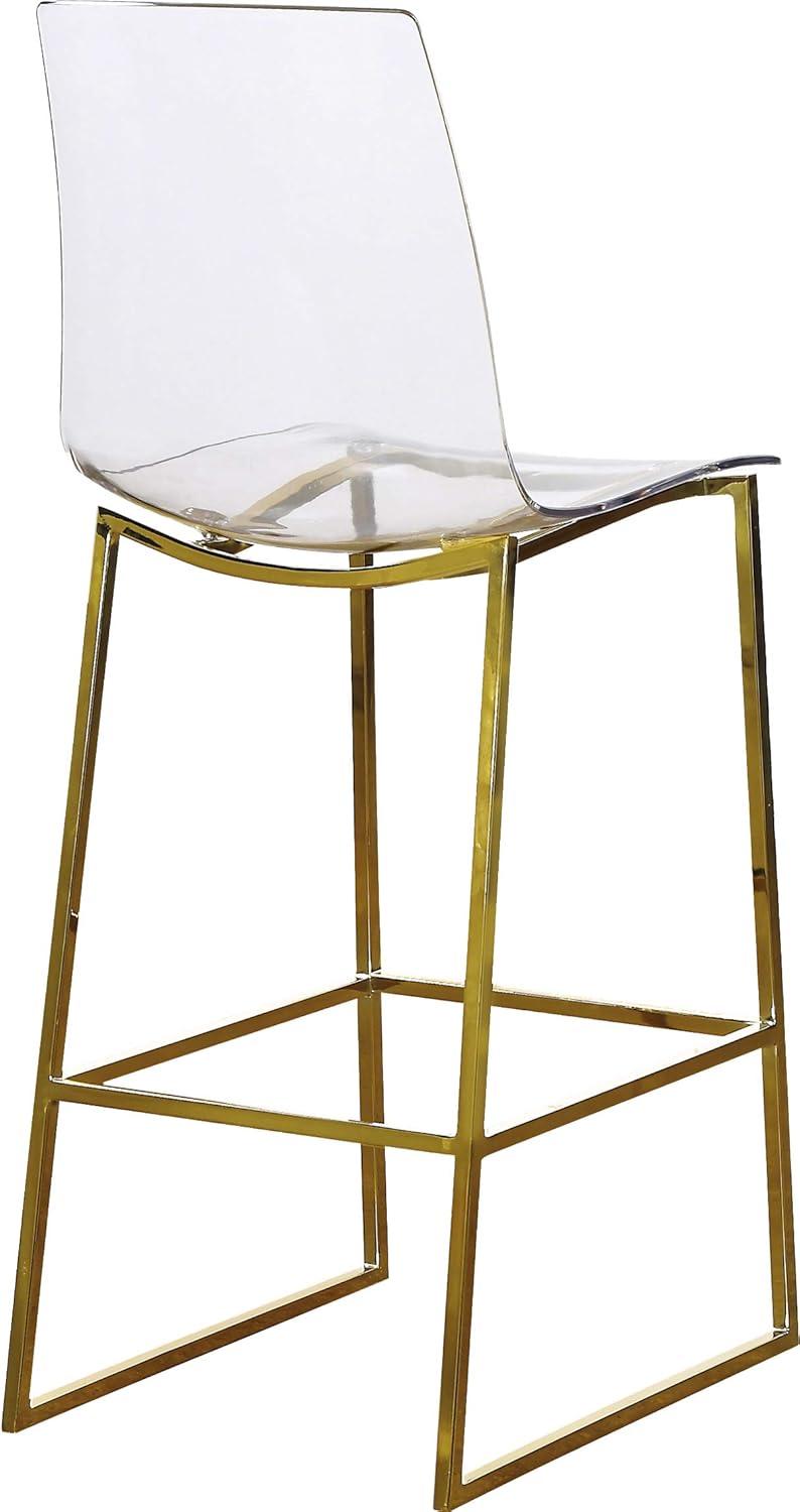 Meridian Furniture Lumen Gold Metal/Lucite Polycarbonate Stool