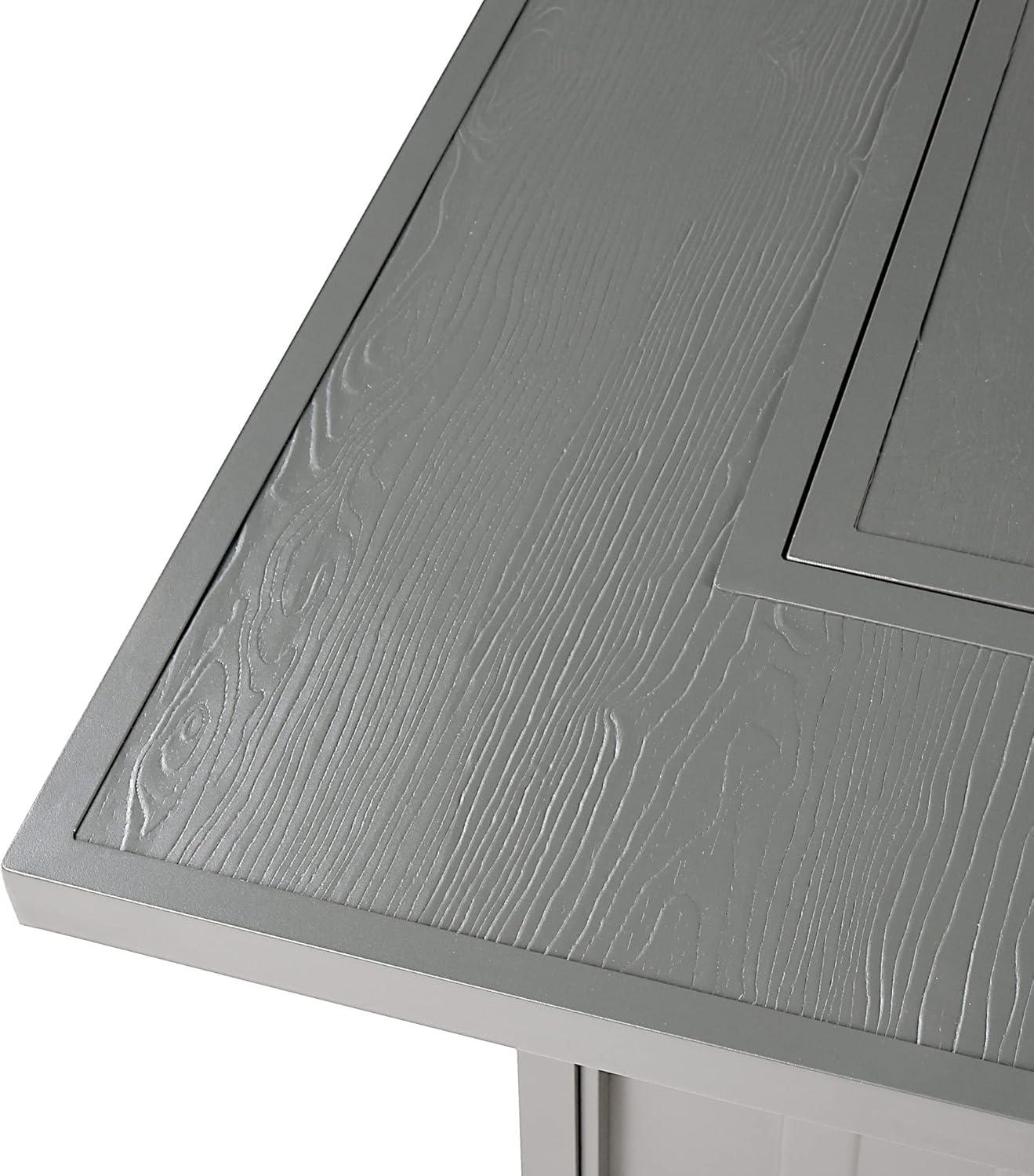 42" Square Aluminum 55000 BTUs Propane  Modern Fire Table with 2 Covers - Gray - Oakland Living