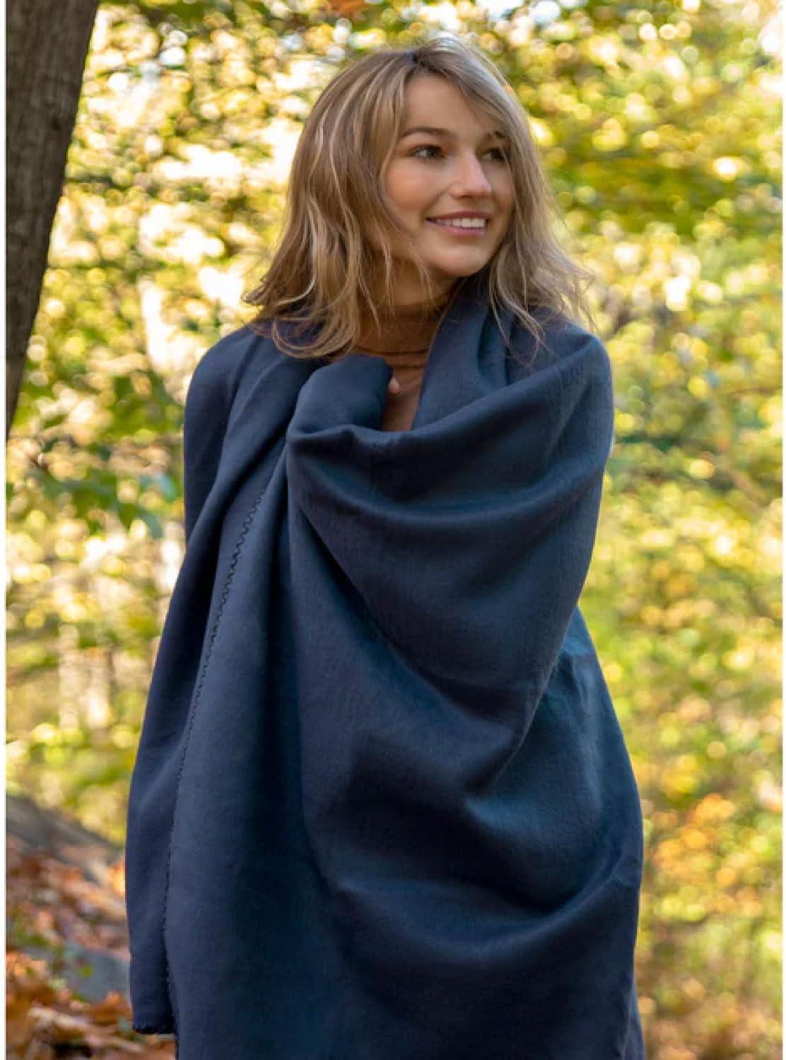 Single Solid Color Hypoallergenic 60”L x 50”W Fleece Throw Blanket for Fall, Winter, Spring, Summer, Men, Women, Children & Pets in Navy Blue