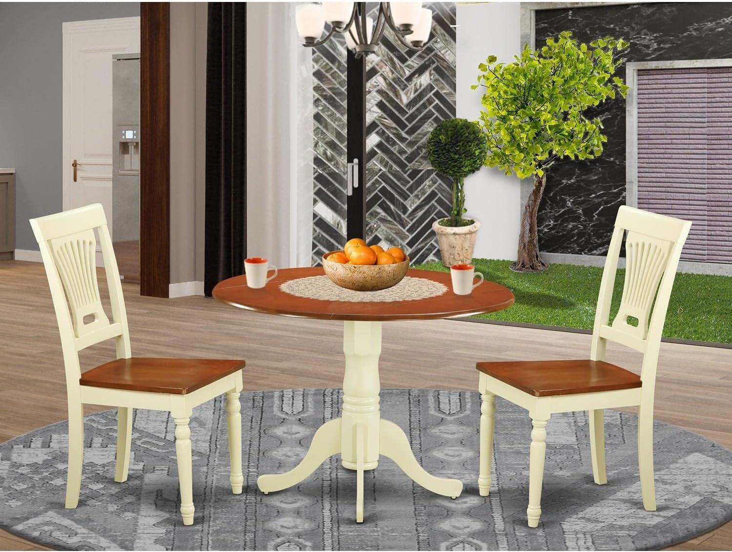 Buttermilk and Cherry 3-Piece Round Drop Leaf Dining Set