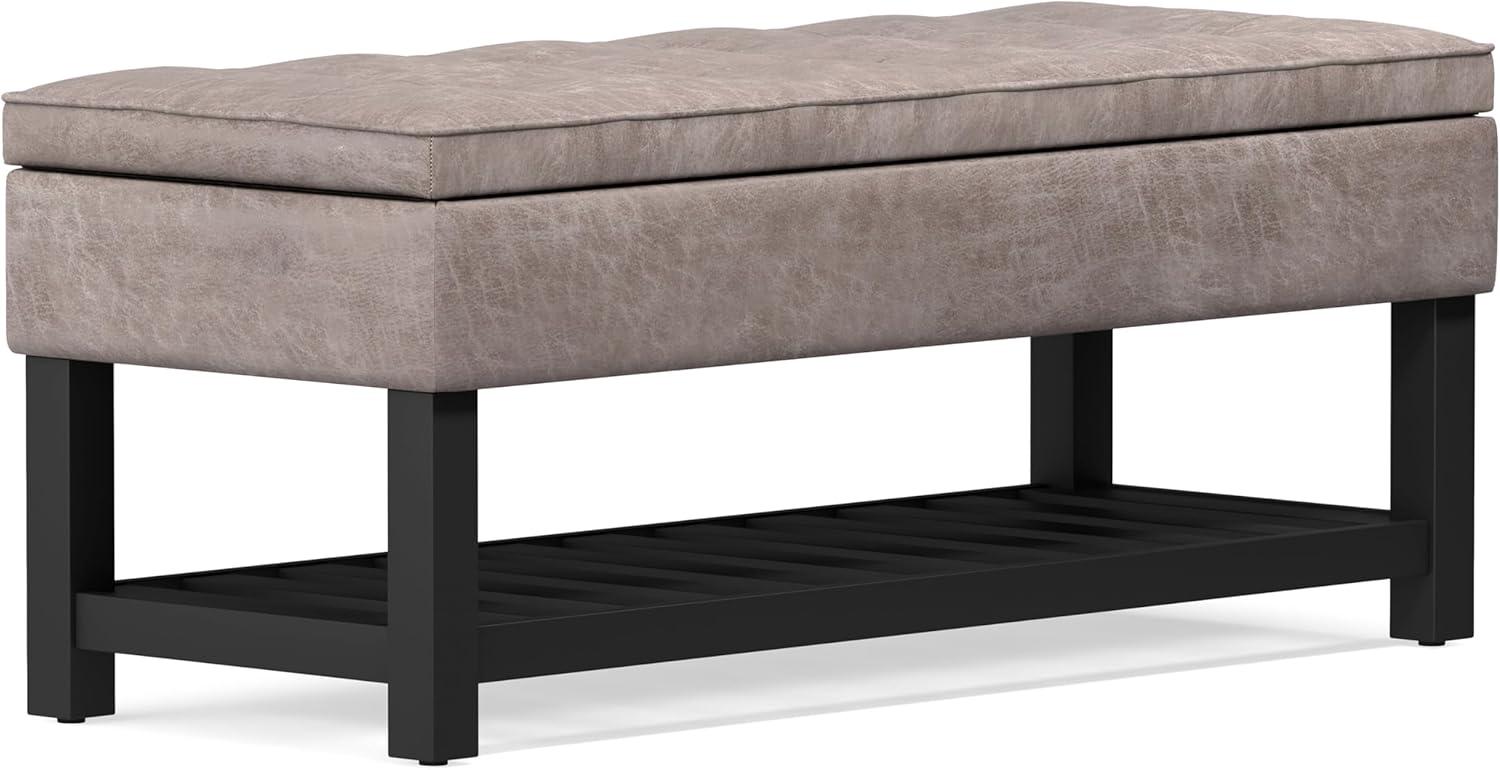 Simpli Home Cosmopolitan 44"W Transitional Tufted Storage Ottoman Bench with Lift Top