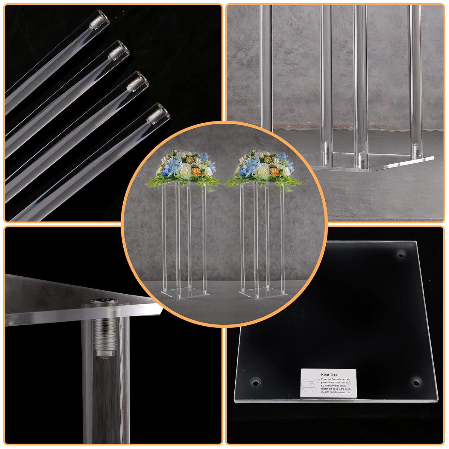 Clear Acrylic Tall Flower Stand Set for Weddings and Events
